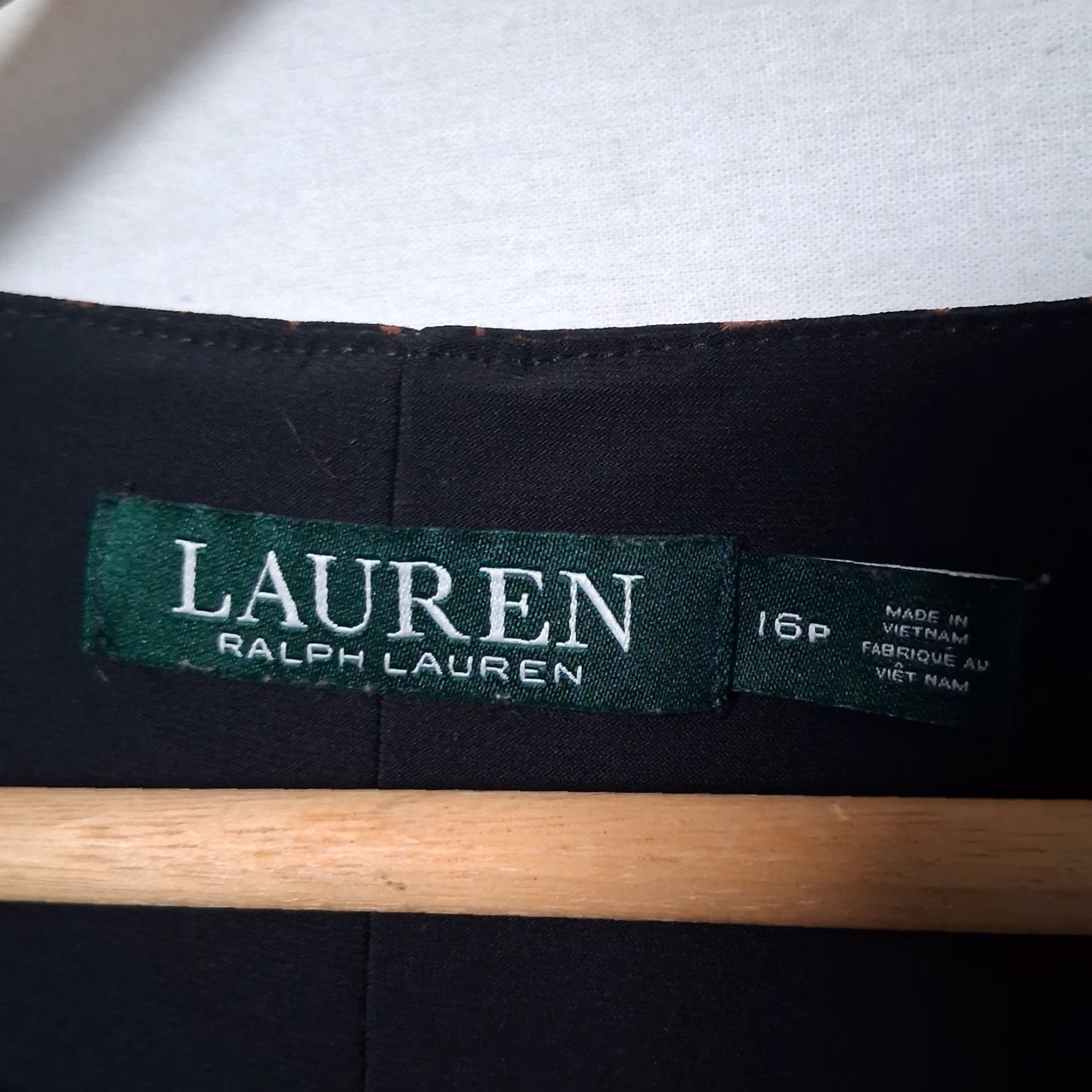 Ralph Lauren Lauren Ralph Lauren Dress 16P Petite Brown Black Bodycon Sheath 3/4 Sleeve Knit/Polyster Blend Mature Office Party Cocktail Knee Length Womens Size XXL / US 16-18 / IT 52-54 - 3 Thumbnail