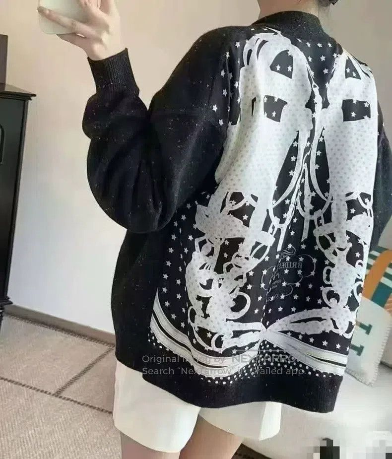Hermes Hermes Mulberry silk patchwork cardigan coat Size XS / US 0-2 / IT 36-38 - 9 Thumbnail