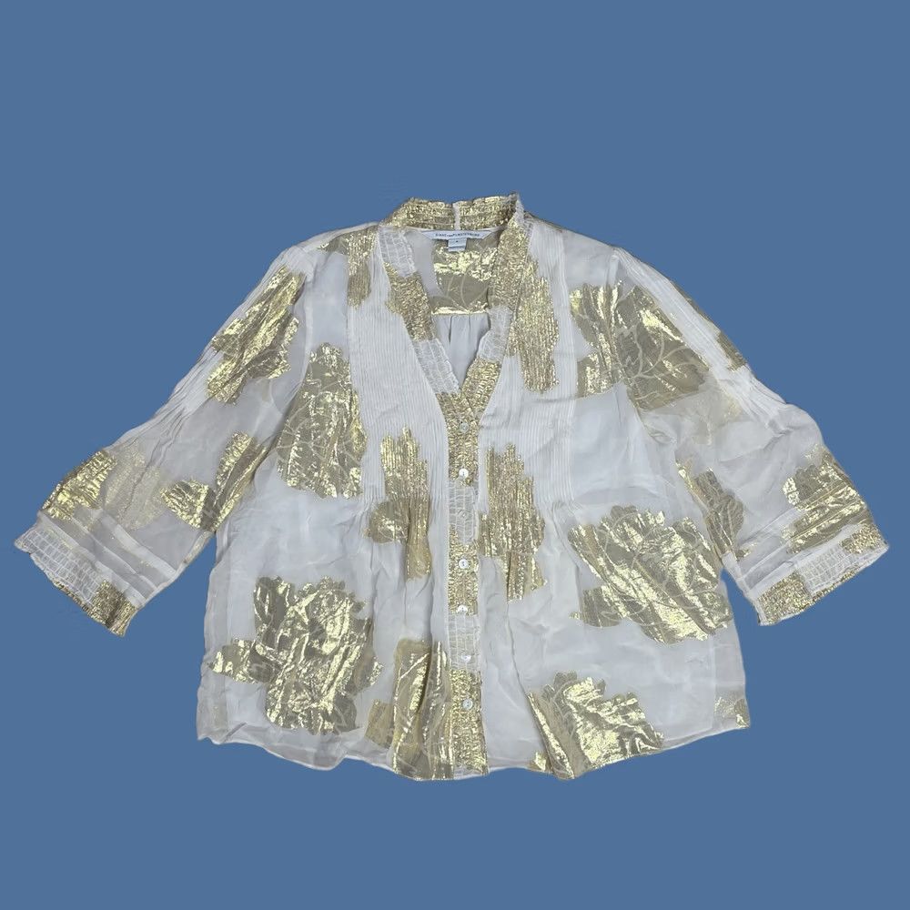 diane von furstenberg metallic gold silk layla dress Diane von Furstenberg