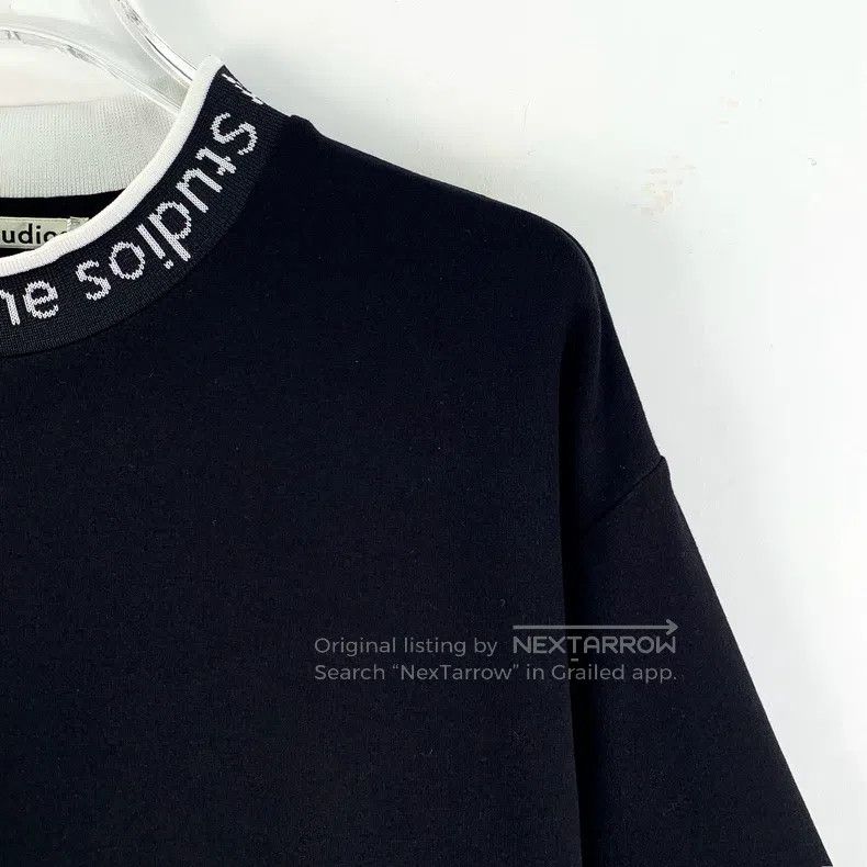Acne Studios Acne Studios Black Neck Logo Letter Embroidered Short Slee Size US S / EU 44-46 / 1 - 3 Thumbnail