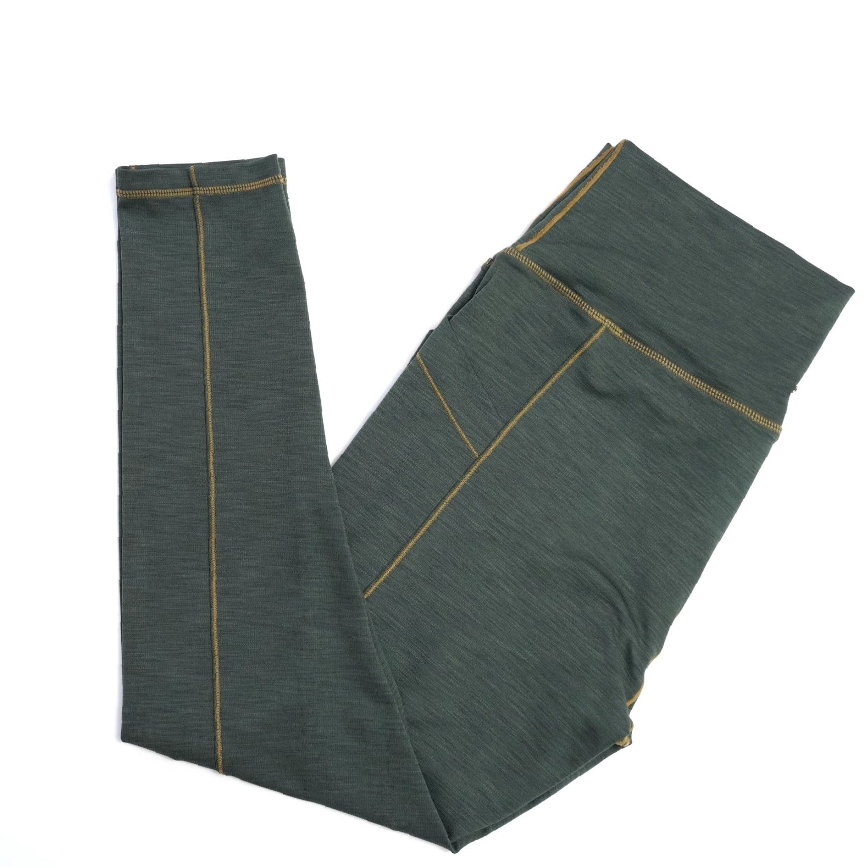 Prana VINTAGE Prana Leggings Women’s XL Green Ribbed Pockets High Rise Athletic Yoga Workout Size 40" / US 18 - 5 Thumbnail