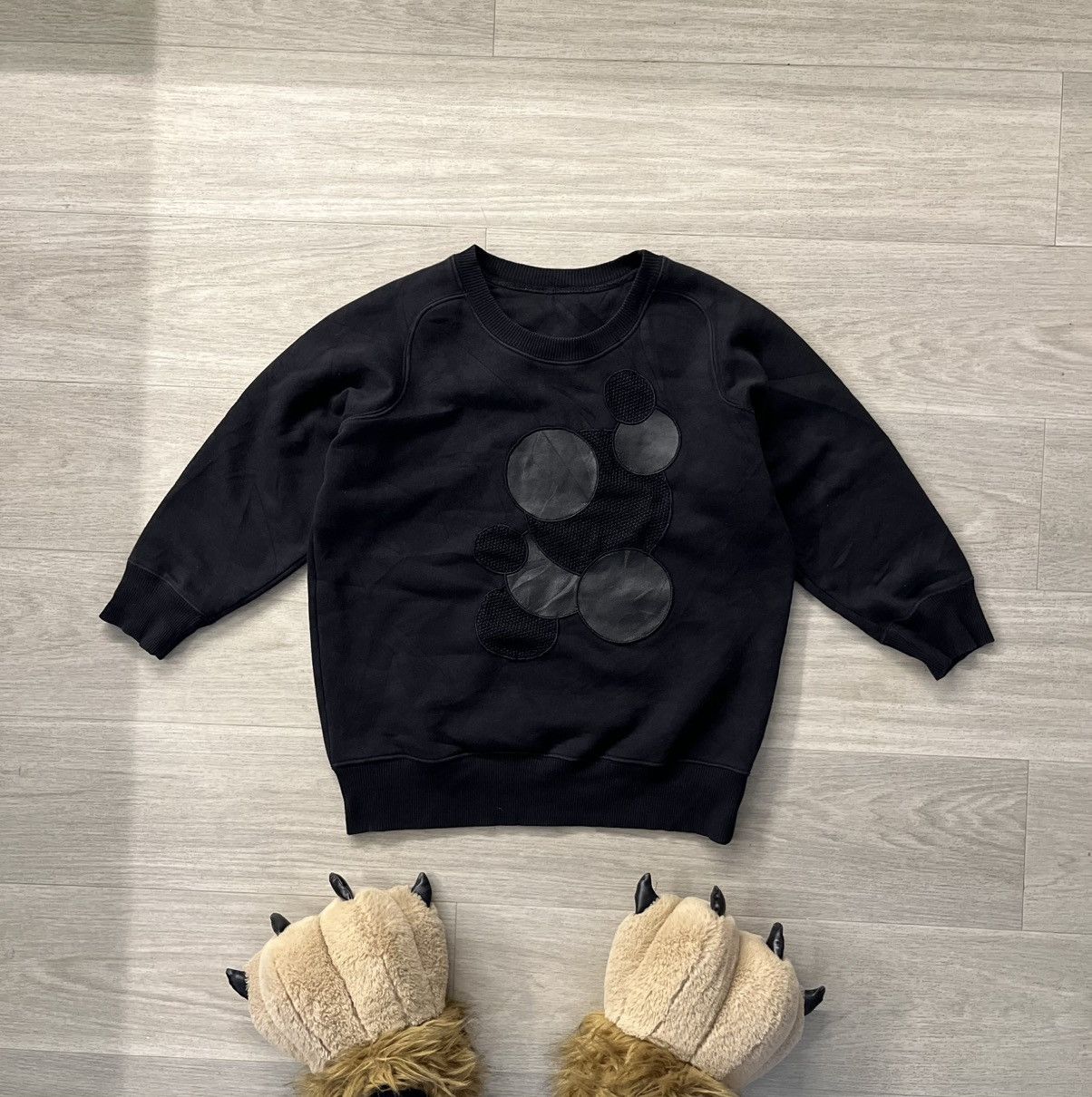 Christopher Kane × Designer Christopher Kane Lux swag affliction leather logo sweatshirt Size M / US 6-8 / IT 42-44 - 1 Thumbnail