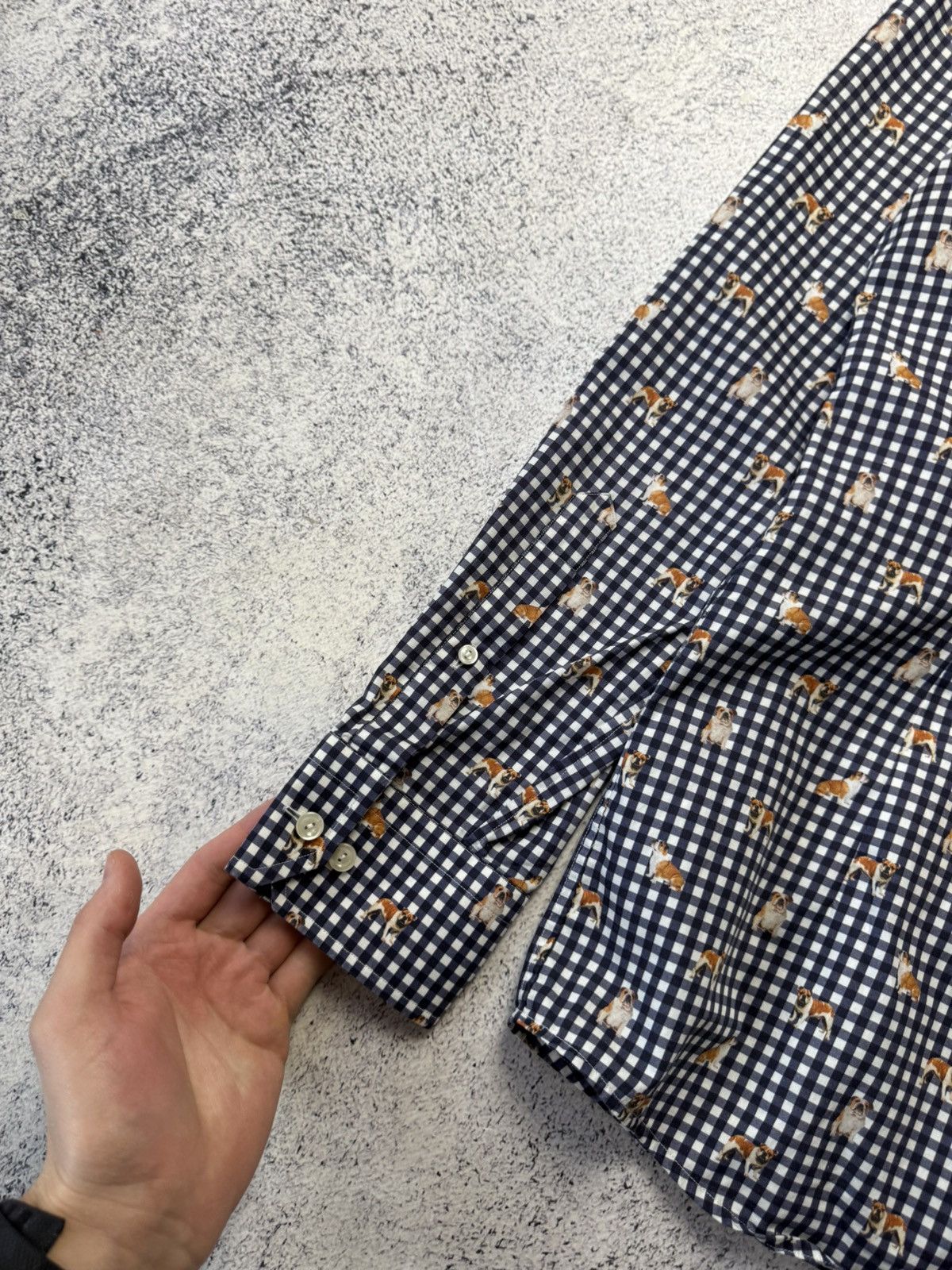 Eton ETON Mens Button Down Monogram Mops Slim Long Sleeve Shirt Size US M / EU 48-50 / 2 - 25 Thumbnail