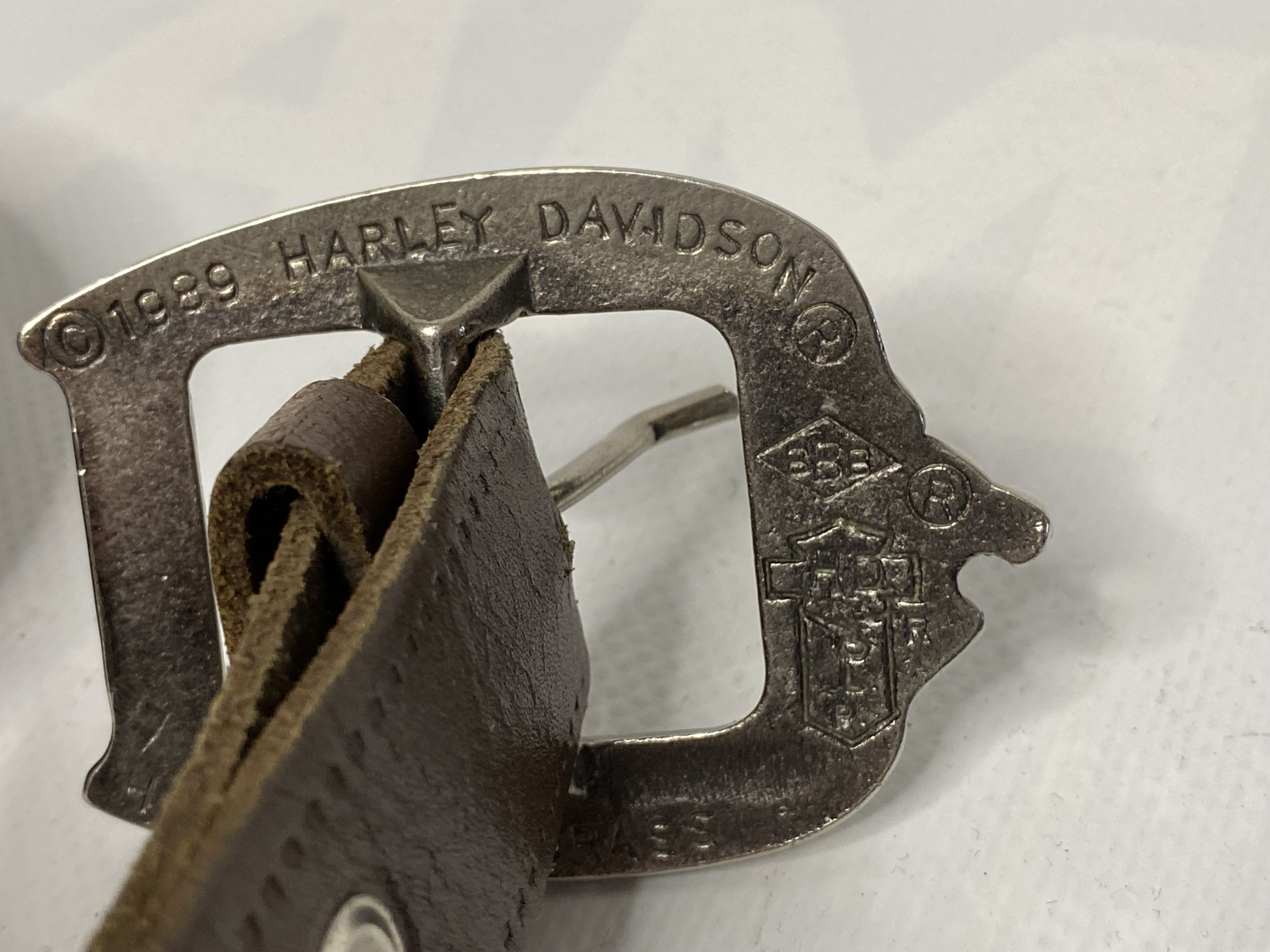 Harley Davidson × Vintage VINTAGE HARLEY DAVIDSON 1989 BELT SOLID BRASS Size ONE SIZE - 4 Thumbnail
