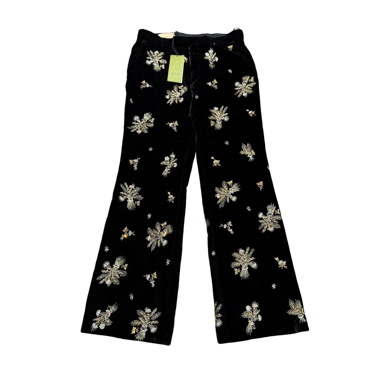 Gucci Gucci Floral Beaded Velvet Pants Size 48 Size US 32 / EU 48 - 1 Thumbnail