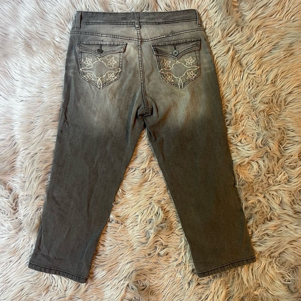 Other Embroidered Y2K gray faded jeans size 8/28 Size 28" / US 6 / IT 42 - 1 Thumbnail