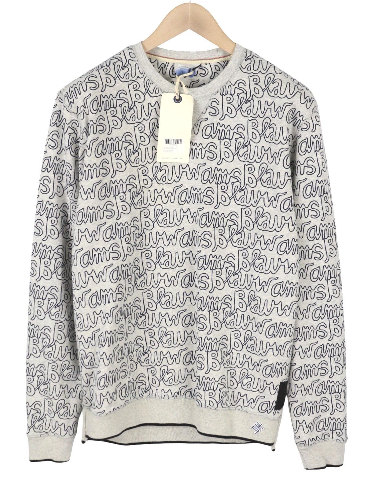 Scotch & Soda M Grey Melange Logo Print Sweatshirt 88553 Size US M / EU 48-50 / 2 - 1 Thumbnail