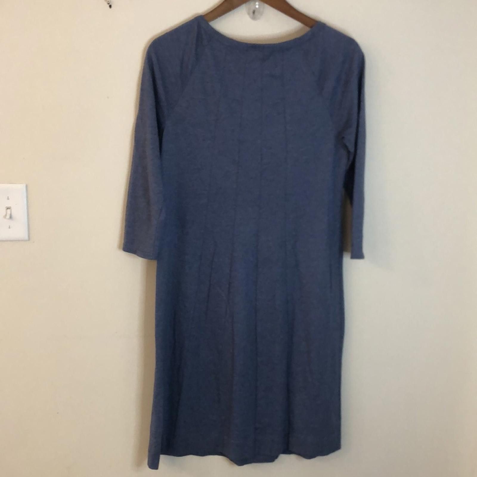 Other J. Jill Blue midi Tee shirt dress cropped sleeves soft SM Size S / US 4 / IT 40 - 3 Thumbnail