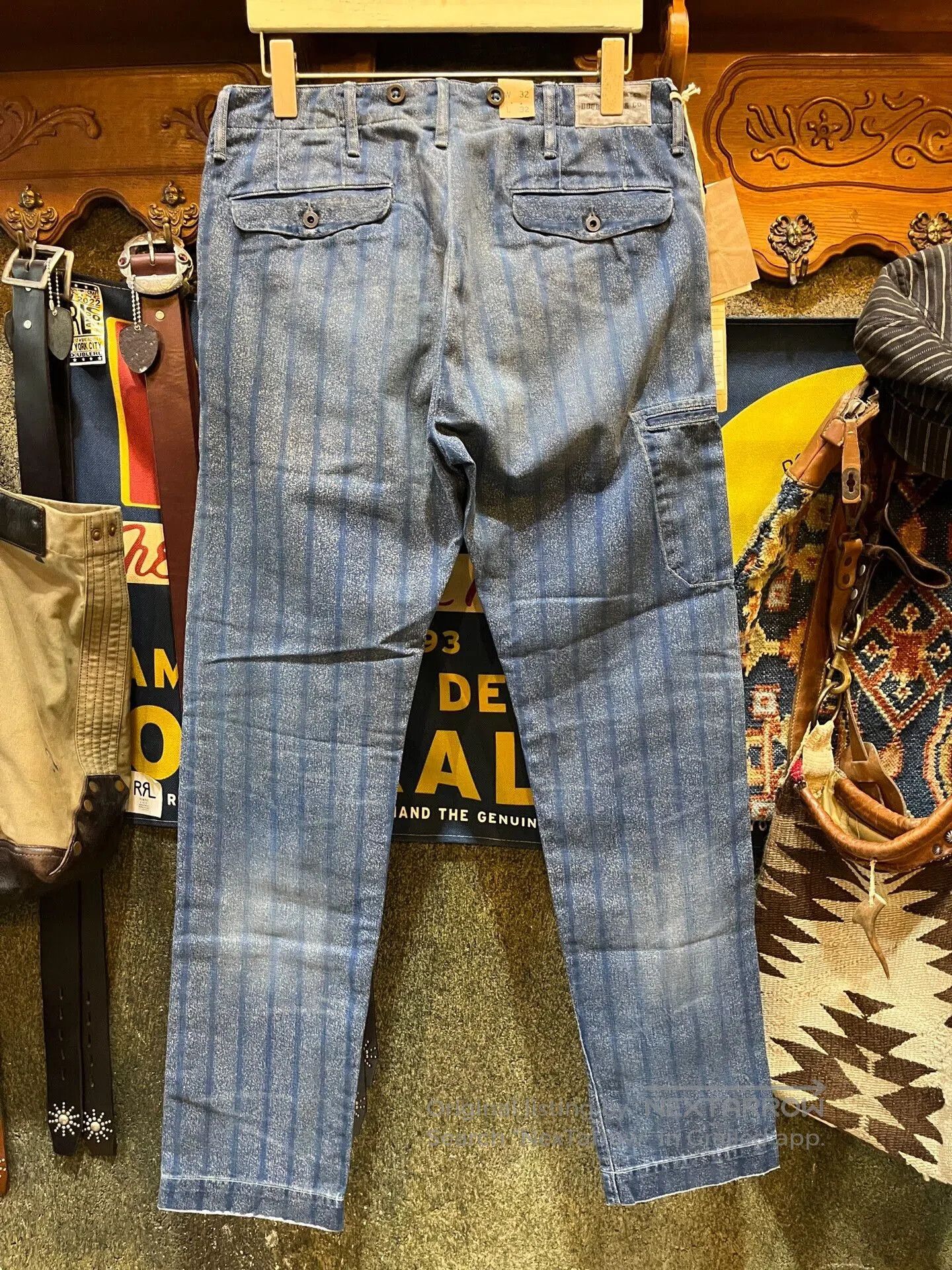 RRL Ralph Lauren blue striped cotton twill pants. Size US 31 - 2 Thumbnail