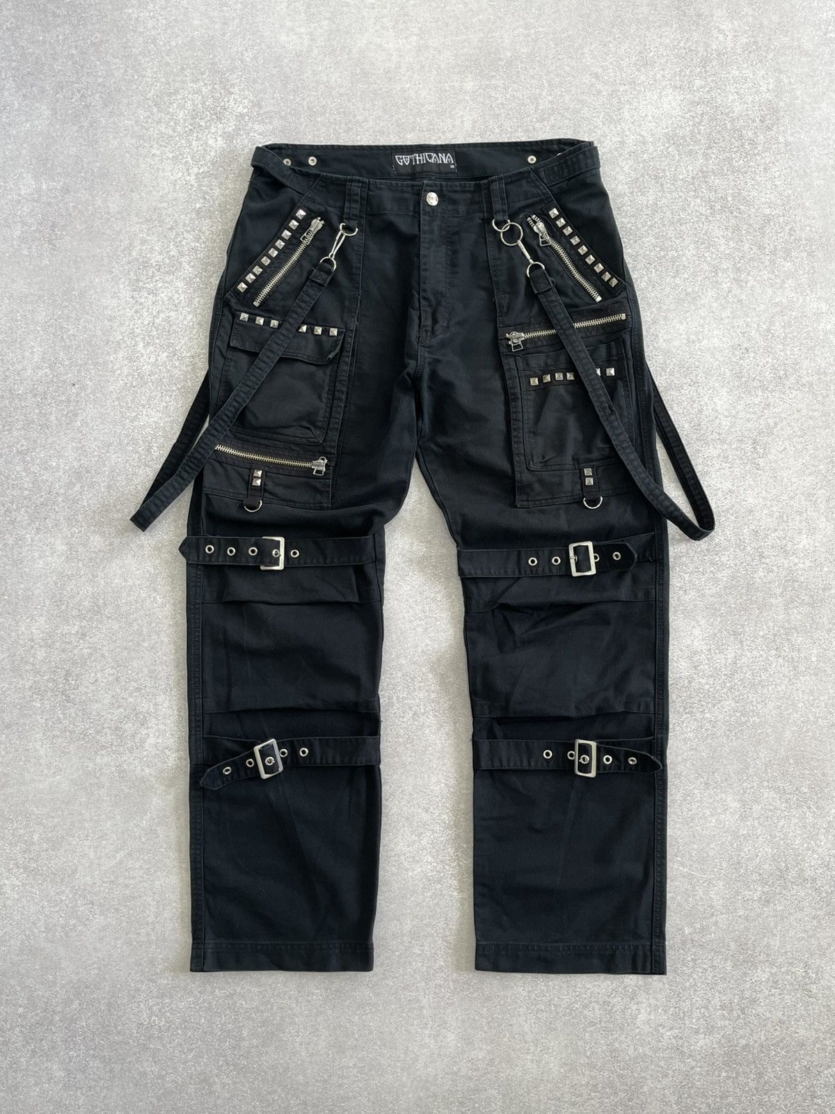 Japanese Brand 90's Gothicana by EMP Studded Punk Y2k Baggy Bondage Pants Size US 36 / EU 52 - 1 Thumbnail