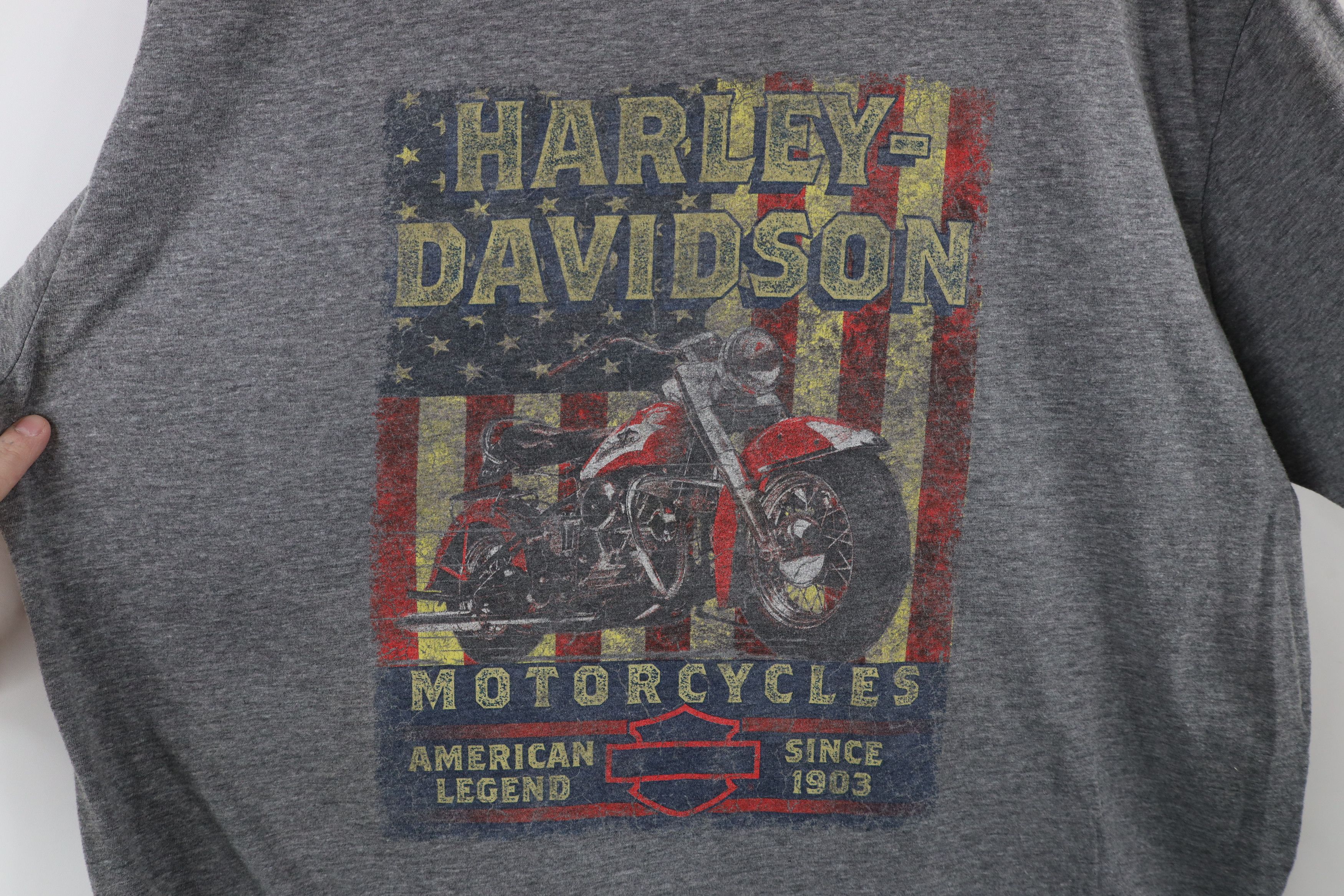 Harley Davidson × Vintage Vintage Y2K Harley Davidson Spell Out Jersey Knit T-Shirt Size US L / EU 52-54 / 3 - 4 Thumbnail