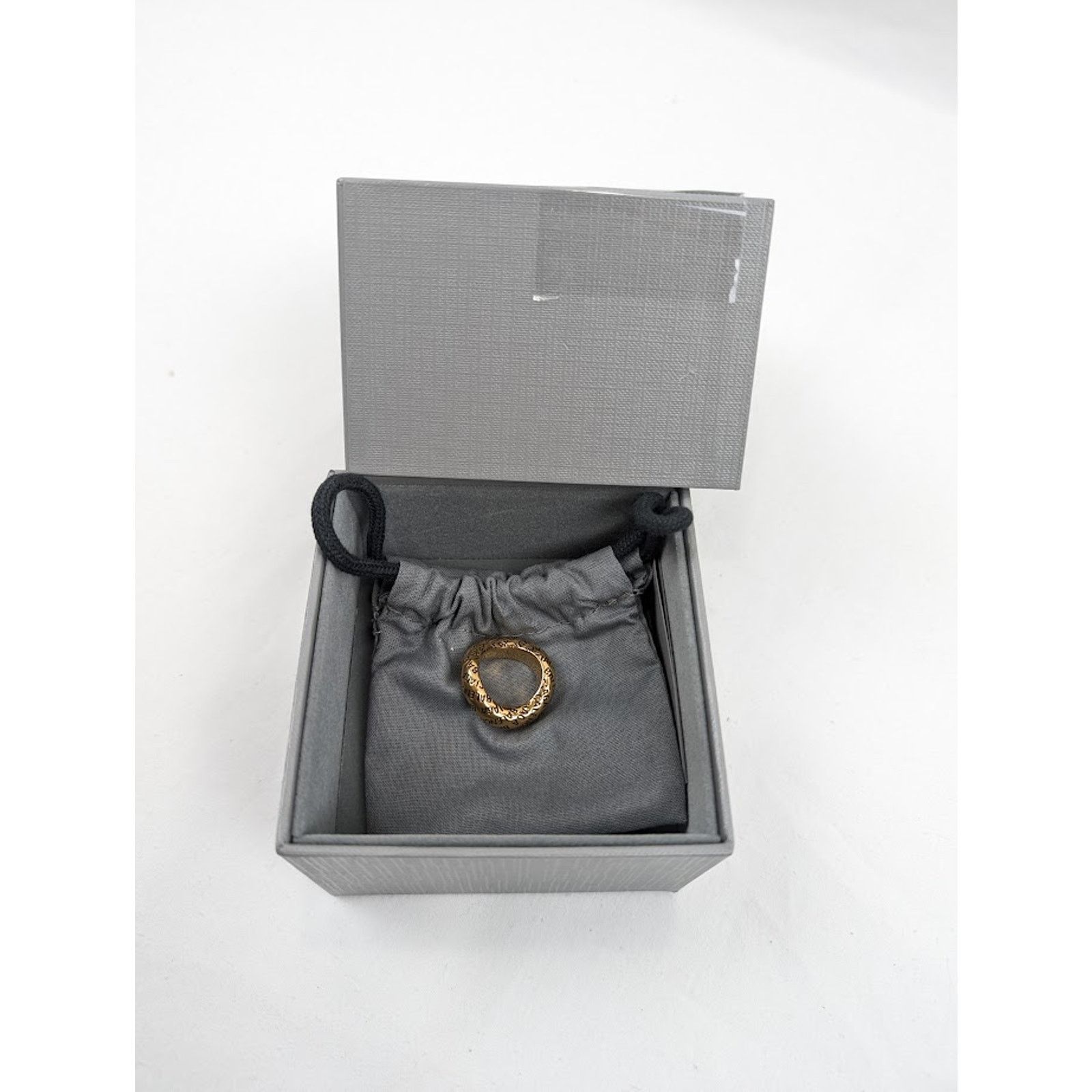 Balenciaga o1rshd1 Size: 52 / DUP / Brass Logo Ring in Antique Gold Size ONE SIZE - 7 Thumbnail