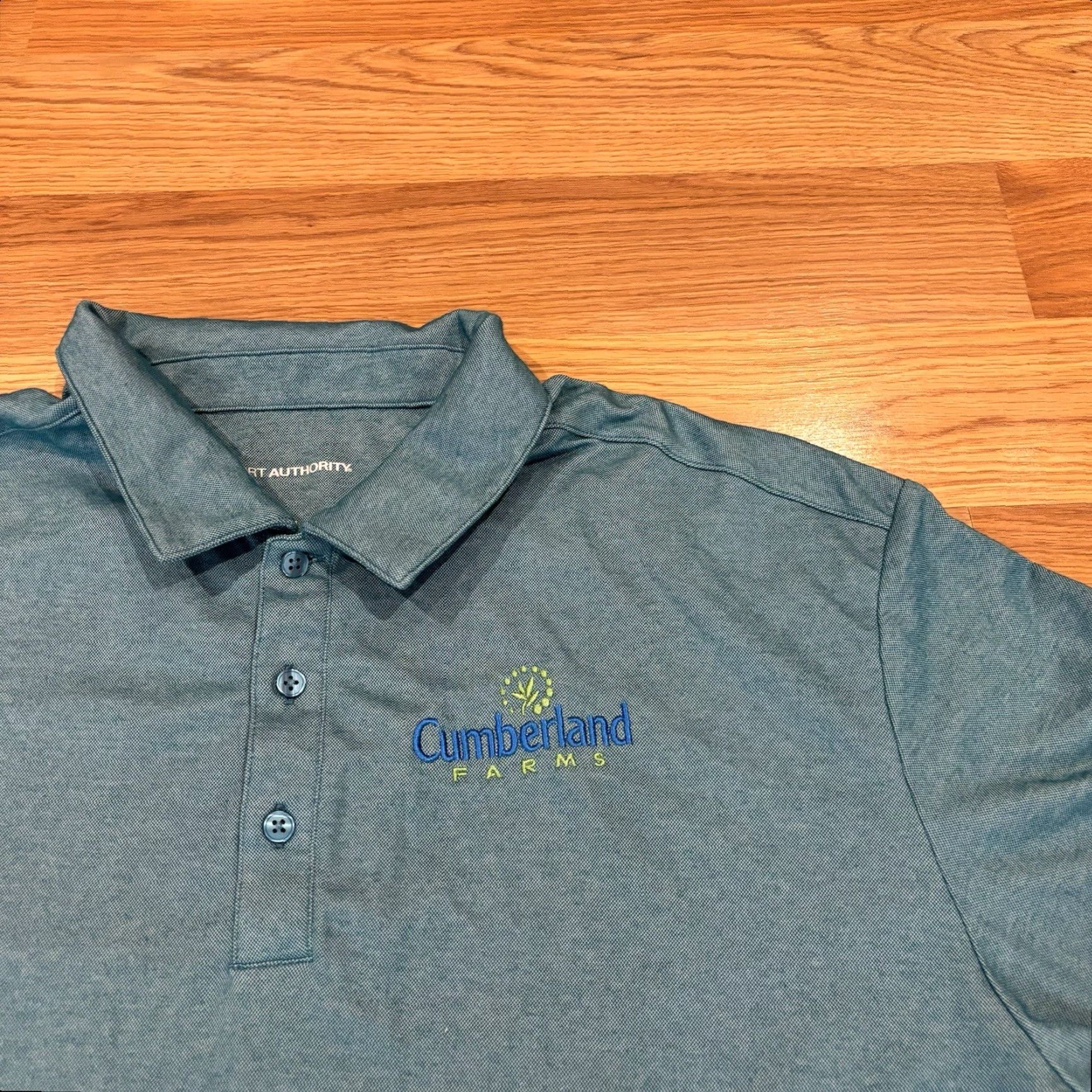Port Authority Cumberland Farms Employee Blue Polo Shirt 2XL Port Authority Short Sleeve Button Collar Logo Breathable Casual Workwear Men Size US XXL / EU 58 / 5 - 2 Thumbnail