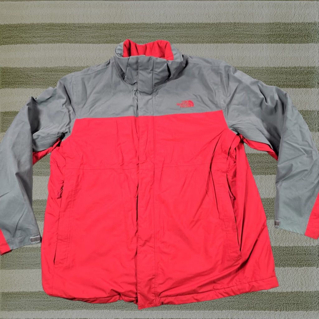 The North Face Jacket 1XL Red Gray Hyvent Insulated Parka Winter Mens, Men's
