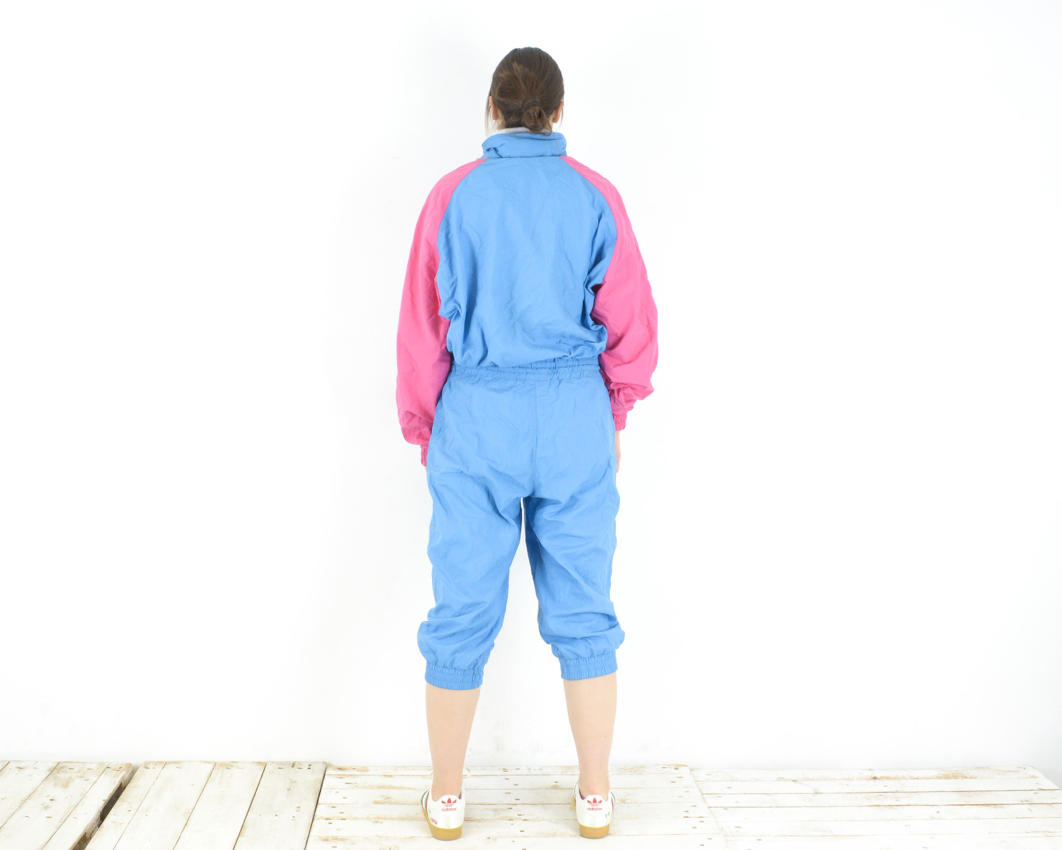 Vintage Loipe Ski Suit Women L Jumpsuit Overalls Coveralls Capri 80s Size 22" - 3 Thumbnail