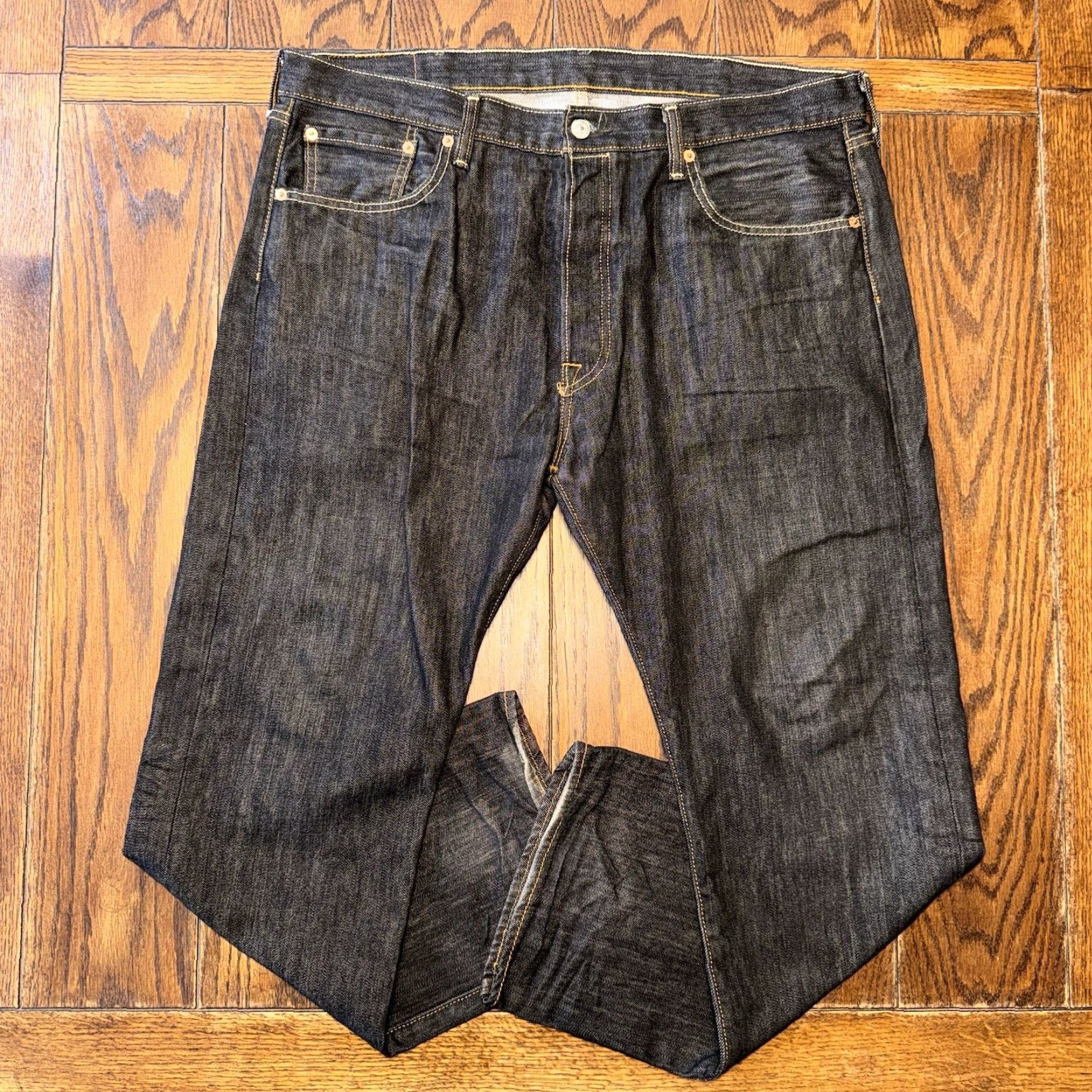 Levi's Levi's 501 Jeans Mens 38x29 Black Denim Button Fly Straight Leg Regular Fit Vintage No (adjusted to include best keywords) Size US 38 / EU 54 - 2 Thumbnail