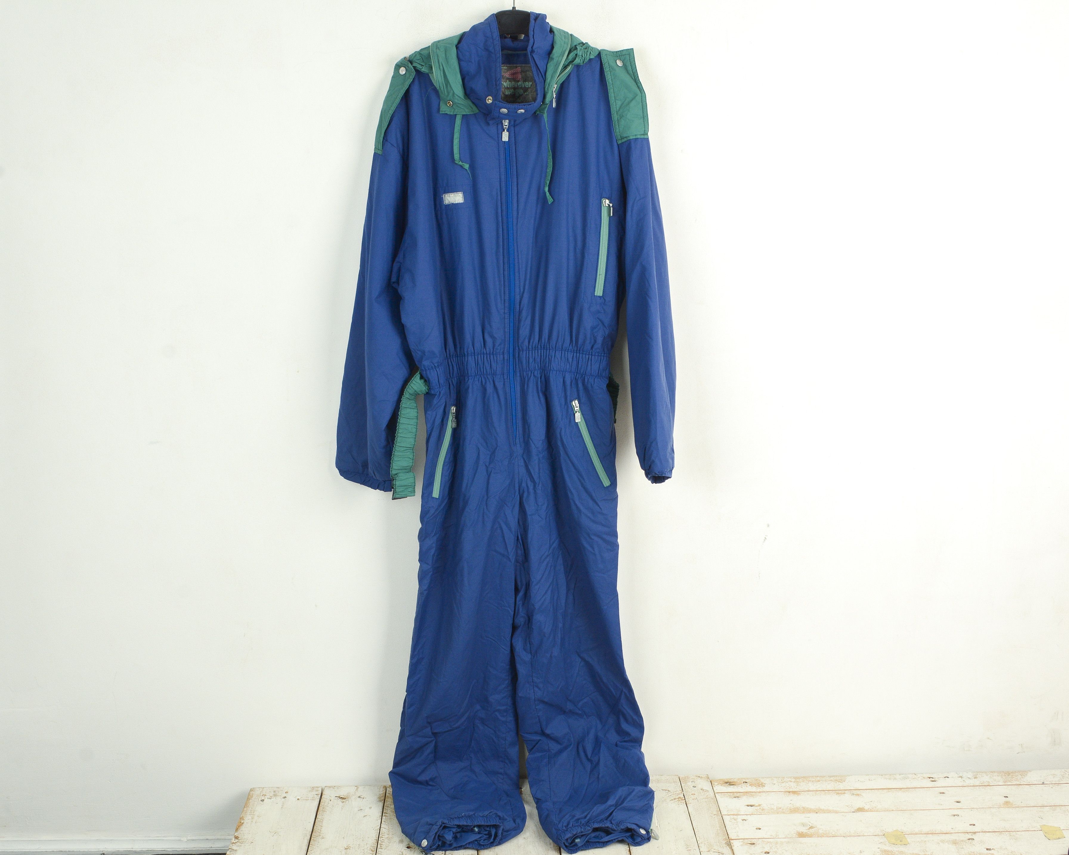 Vintage SKILA Mens L Insulated Snowsuit Jumpsuit EU 52 Padded Blue Size US 36 / EU 52 - 2 Thumbnail