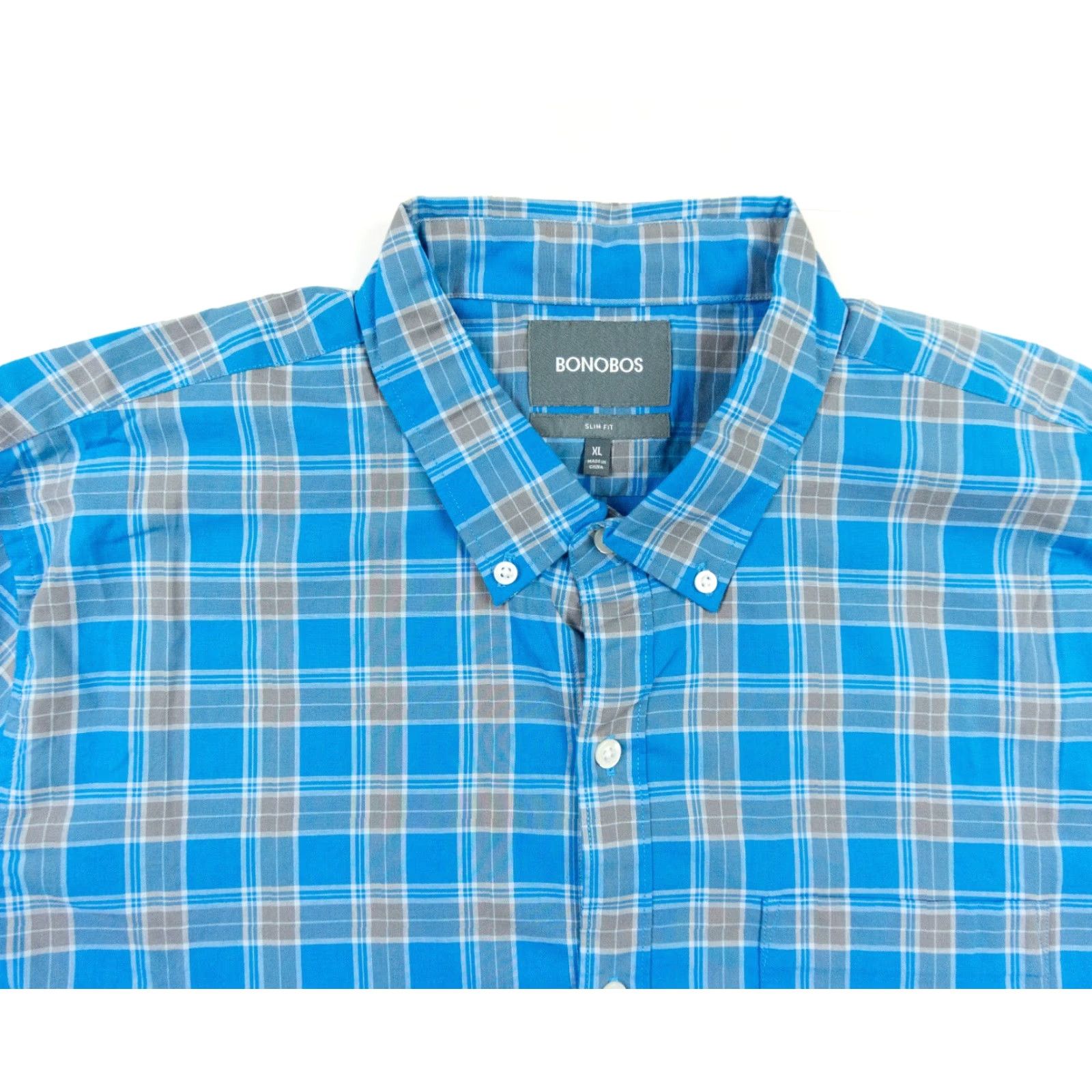 Bonobos Bonobos Blue Plaid Check Long Sleeve Button Down Shirt Men's XL Slim Fit Preppy Size US XL / EU 56 / 4 - 2 Thumbnail