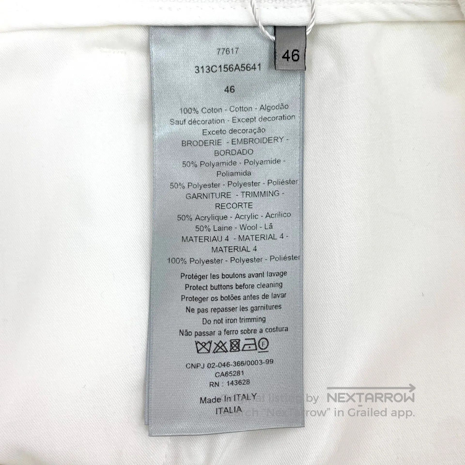 Dior Dior White logo lettering gold thread embroidery cotton ca Size US 30 / EU 46 - 7 Thumbnail
