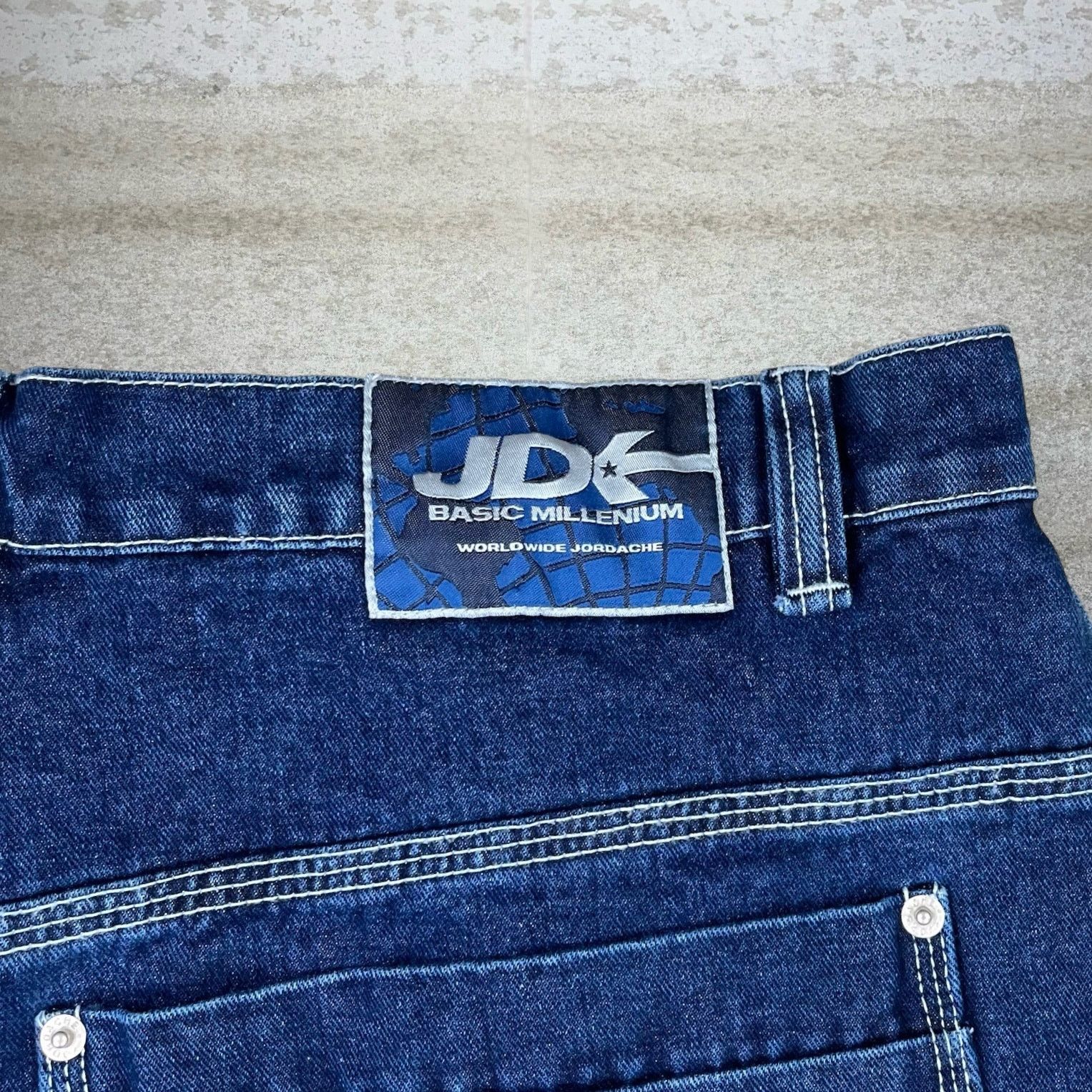 Jordache Vintage Y2K Jordache Jean Shorts 40x13 Baggy Dark Wash Size US 40 / EU 56 - 4 Thumbnail