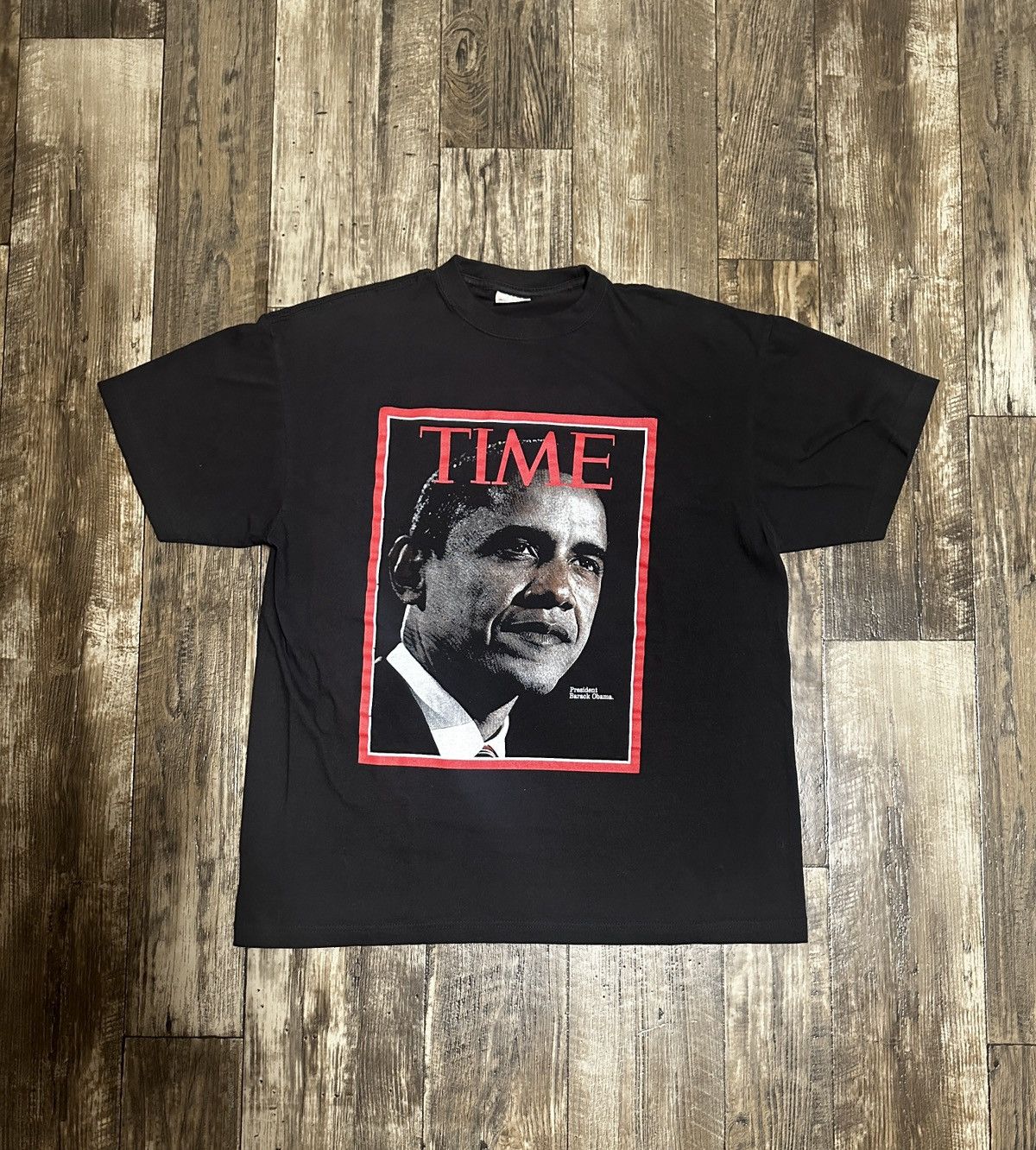 Vintage Obama Time Magazine Cover Tee Size US XL / EU 56 / 4 - 1 Thumbnail