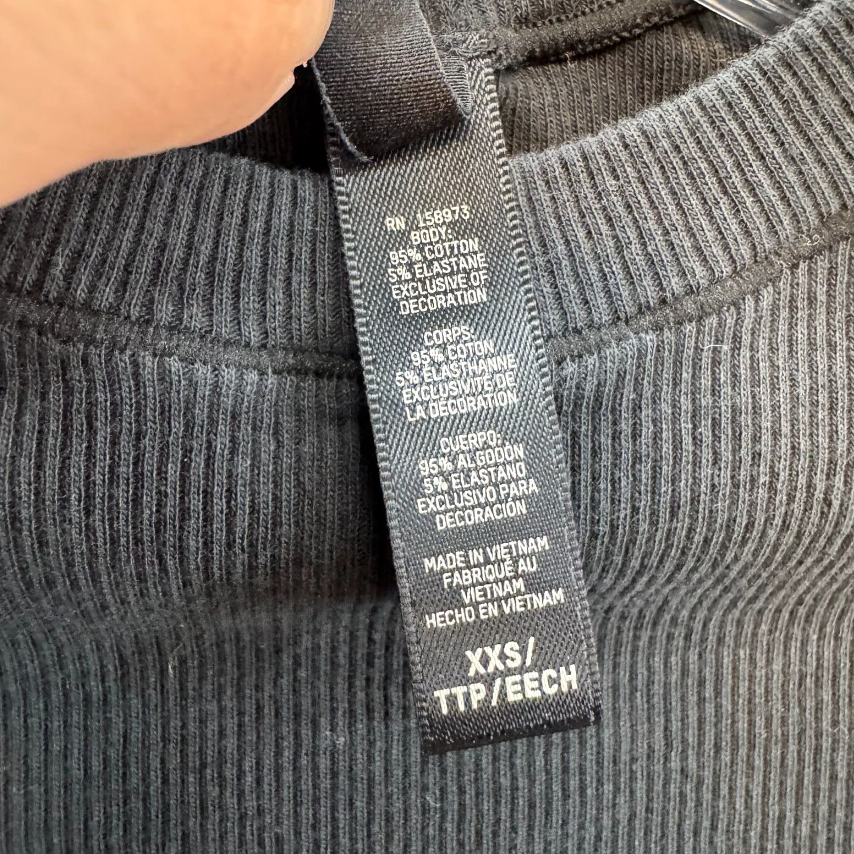 SKIMS VINTAGE Skims Cotton Rib T-Shirt XS Black Minimalist Basic Classic Size XS / US 0-2 / IT 36-38 - 6 Thumbnail
