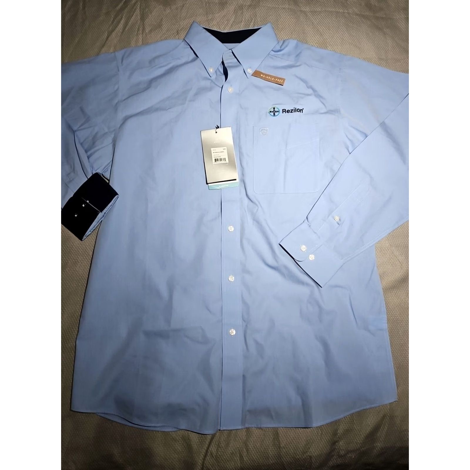 Ariat NWT Ariat Mens Shirt Medium Sky Blue Button Collared Embroidered Casual Top Shirt Mens Blue Size US M / EU 48-50 / 2 - 4 Thumbnail