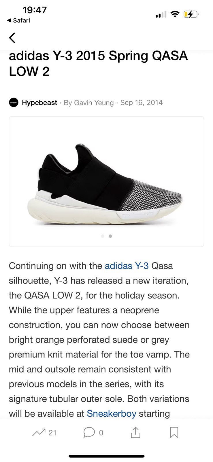 Y-3 SS2015 Qasa Low Custom Spiked Sneakers Size US 8.5 / EU 41-42 - 2 Thumbnail