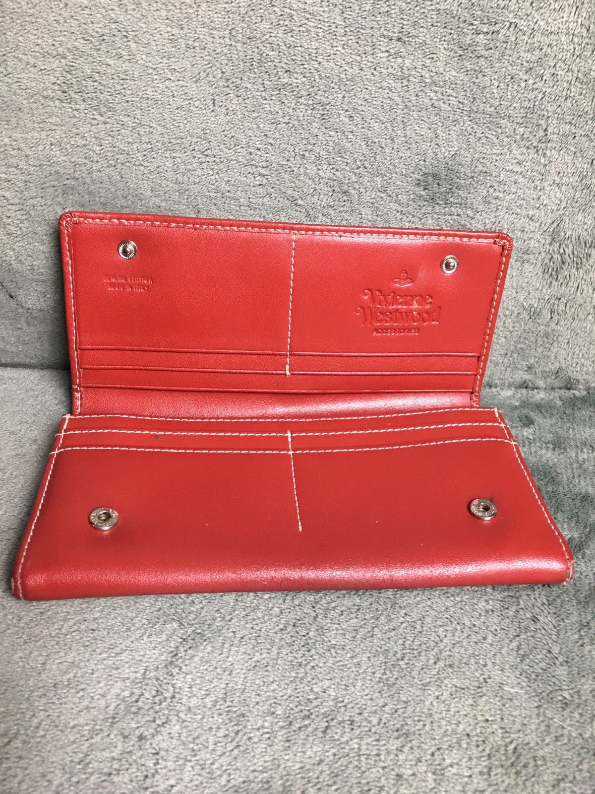 Vivienne Westwood Vivienne Westwood Red Orb Logo Leather Bifold Long Wallet Size ONE SIZE - 5 Thumbnail