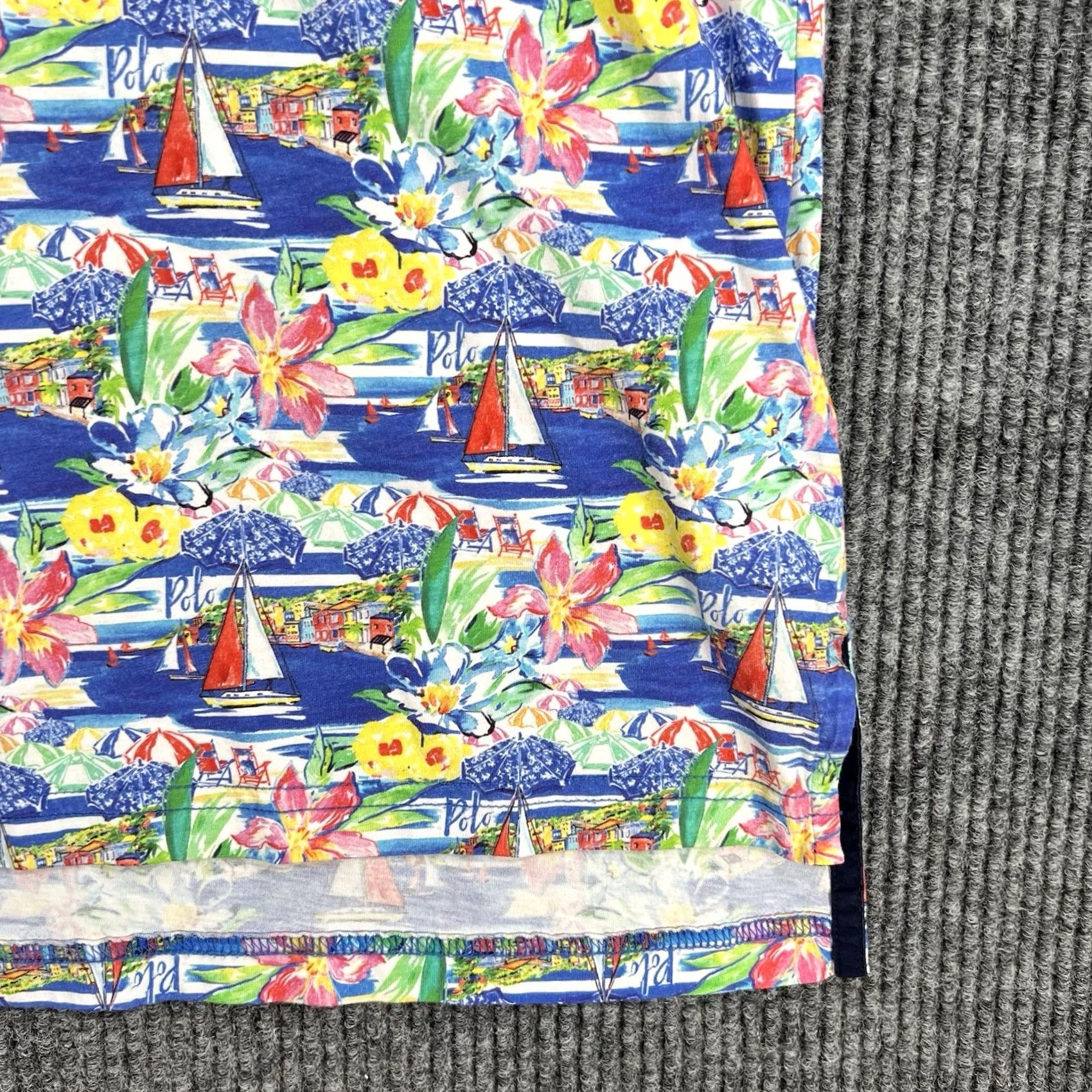 Polo Ralph Lauren Polo Ralph Lauren Shirt Mens XL Extra Large Blue Floral Graphic Short Sleeve Gol Size US XL / EU 56 / 4 - 6 Thumbnail