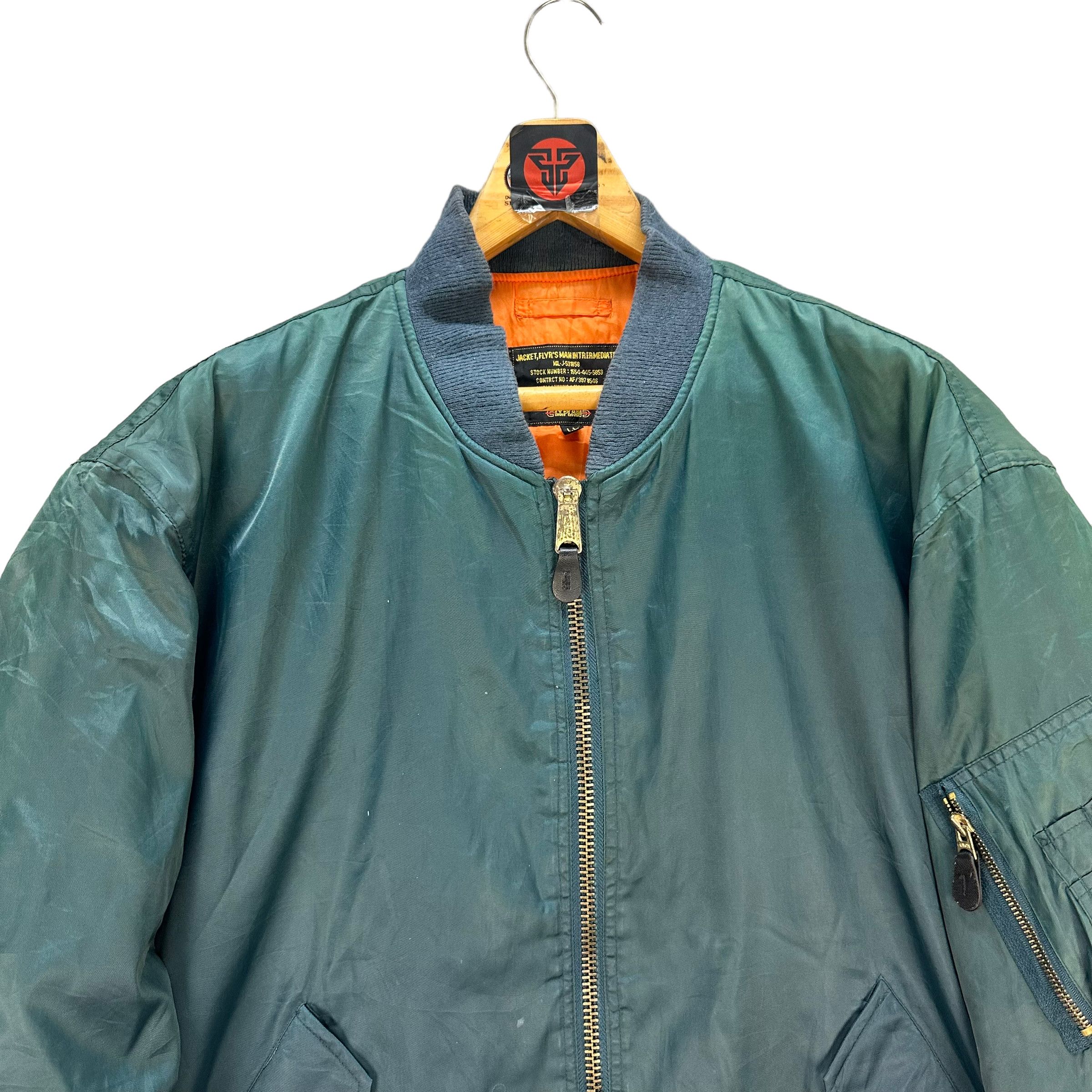 Vintage RARE VINTAGE GREEN BOMBER JACKET I.T PLAIN #7540-152 Size US XL / EU 56 / 4 - 2 Thumbnail