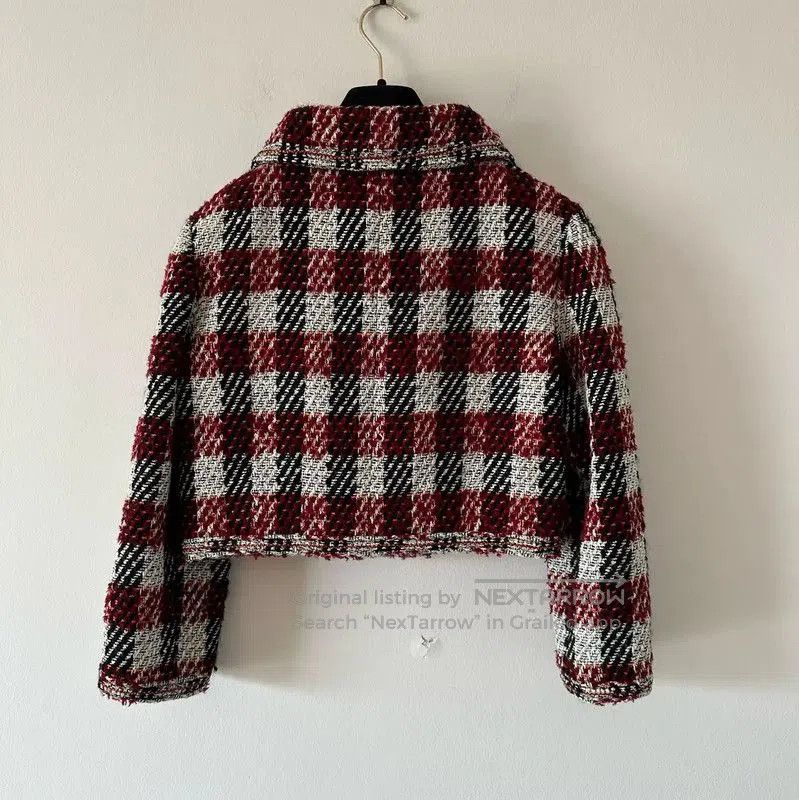 Chanel Chanel Red Wool Cropped Jacket . Size L / US 10 / IT 46 - 2 Thumbnail