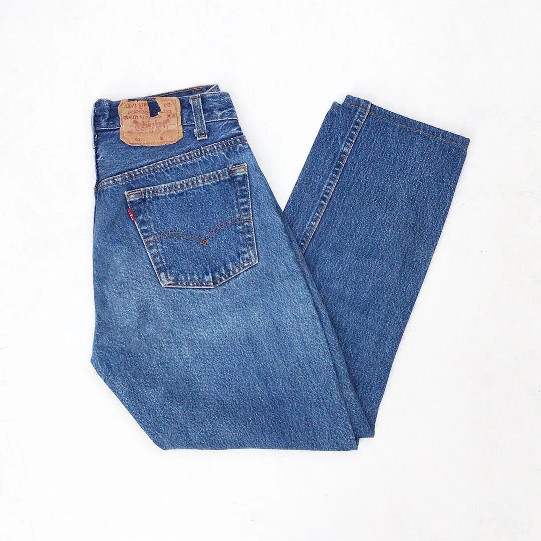 Levi's × Vintage Levi’s 1980 80s Vintage Tapered W29 L26 Blue Denim Jeans Size US 29 - 2 Thumbnail