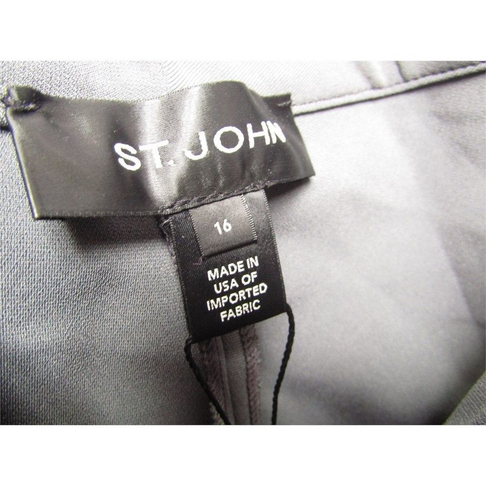 St. John St John Womens Size 16 Pewter Luxury Designer Long Pants NEW Size 38" / US 16 / IT 52 - 4 Thumbnail
