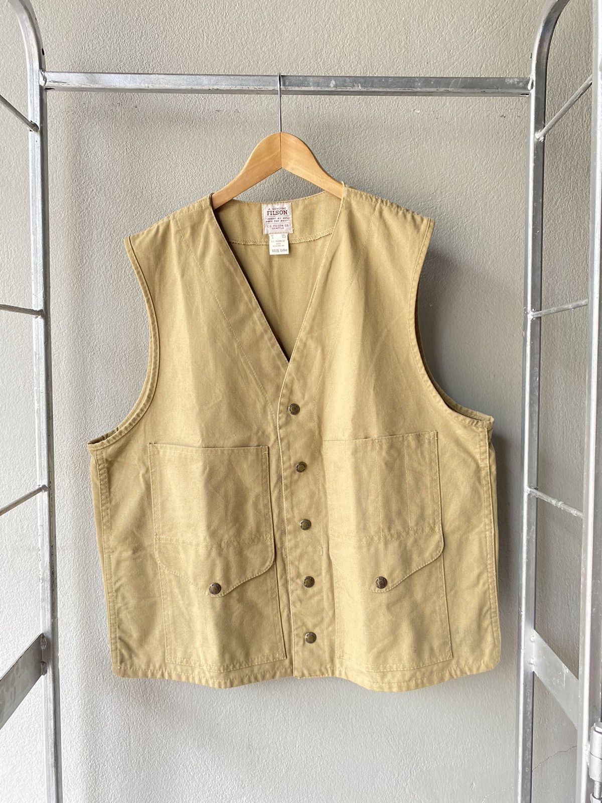 Image of Filson Vintage Work Hunting Vest in Brown, Men's (Size XS)