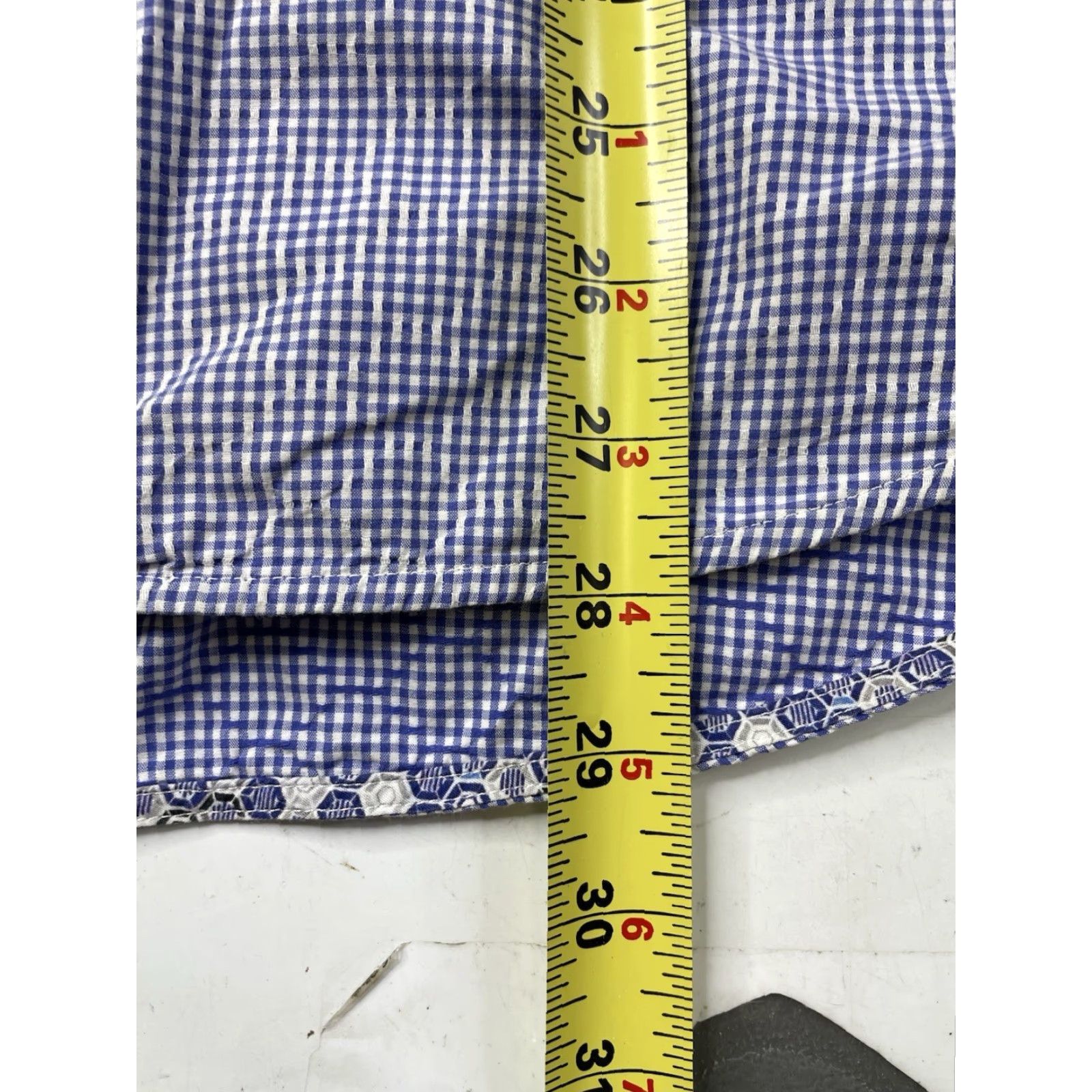 Robert Graham Robert Graham Shirt Button-Up Mens Regular Size M Blue Cotton Gingham Check Long Sleeve Button Cuffs Inside Collar Pockets Classic Designer Size US M / EU 48-50 / 2 - 7 Thumbnail