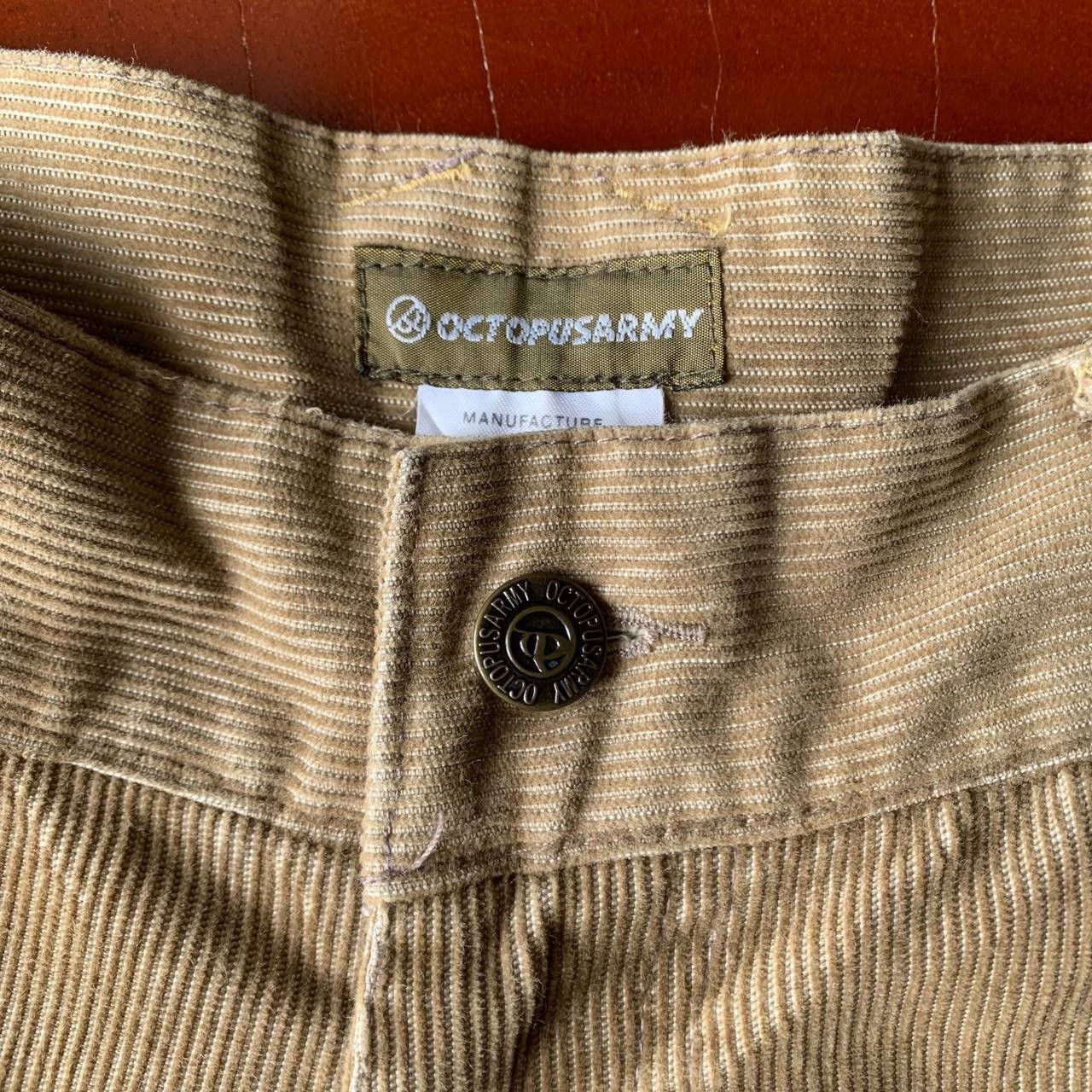 Japanese Brand Octopus Army Corduroy Double Knee Khakis Baggy Pants Size US 35 - 4 Thumbnail