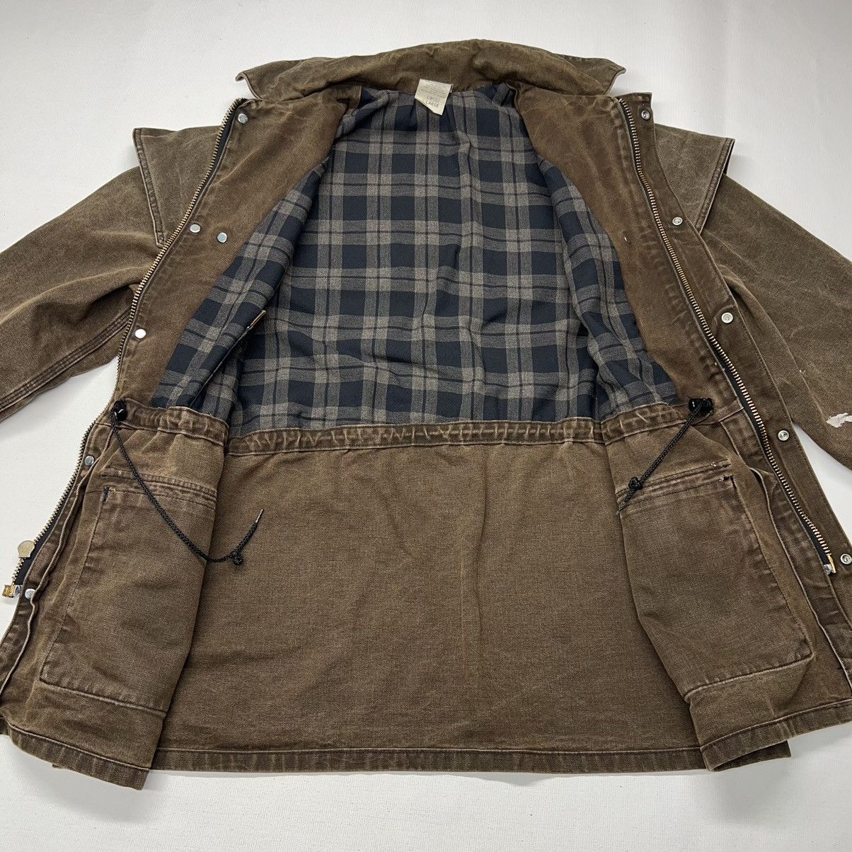 Carhartt × Vintage Carhartt Jacket Brown Duster Chore Barn Coat Canvas Full Zip Size US L / EU 52-54 / 3 - 12 Thumbnail
