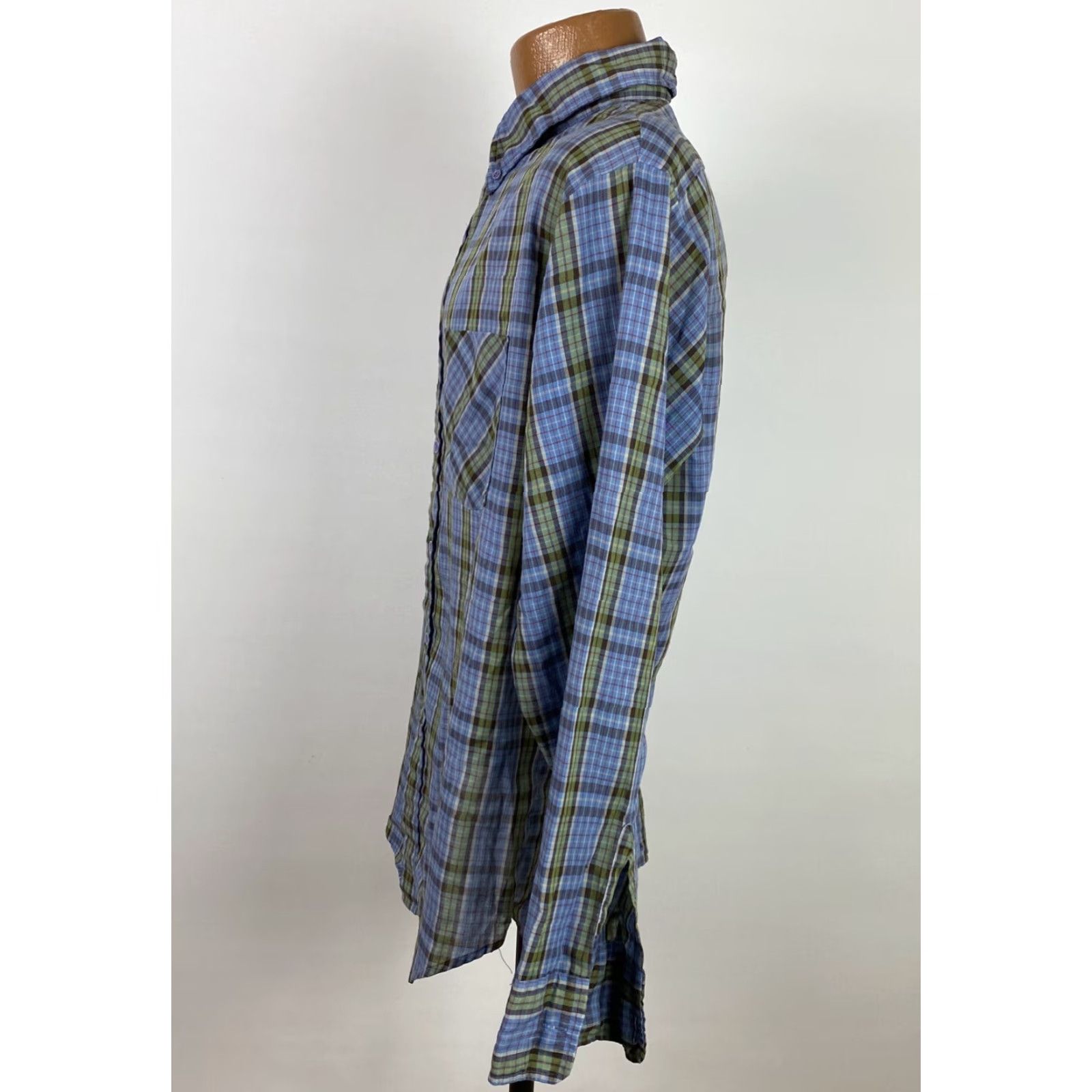 Vintage VINTAGE Moving-Up Button-Up Shirt Mens L Blue Plaid Casual 80s Retro Preppy Lightweight Cotton Poly Darts Pockets Long Sleeve Collared Shirt Mens L Size US L / EU 52-54 / 3 - 6 Thumbnail