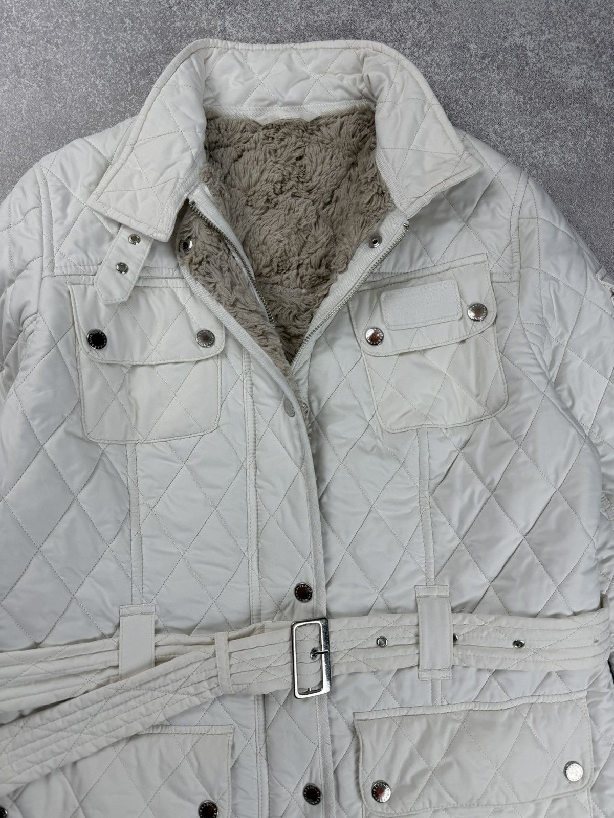 Barbour Barbour Winter International Polarquilt Jacket White Size L / US 10 / IT 46 - 4 Thumbnail