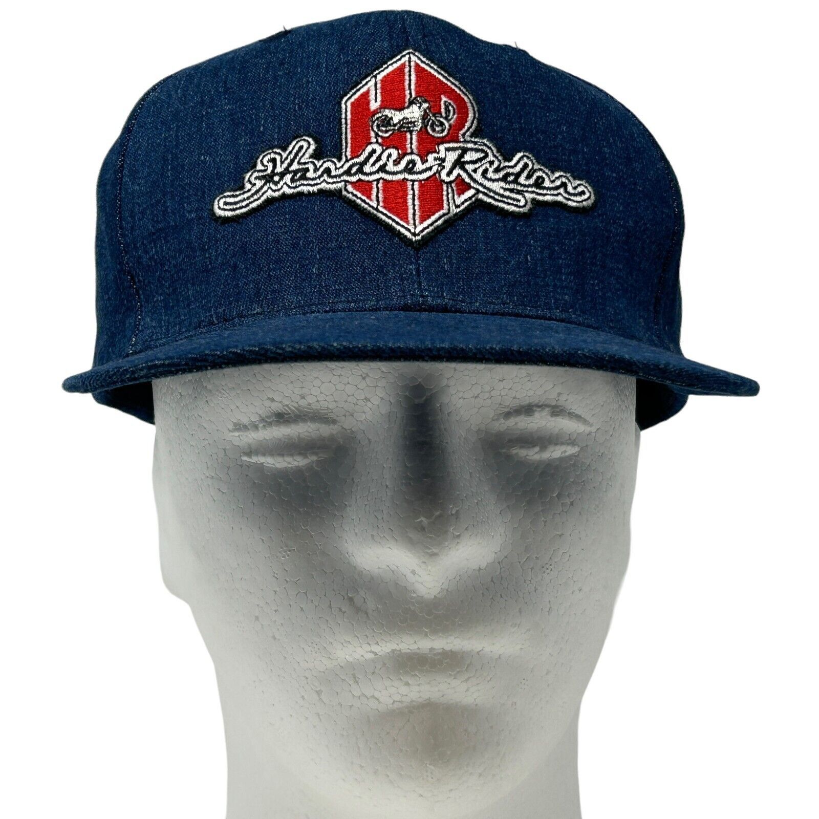 Otto Vintage 90s Hardie Riders Hat Baseball Cap Biker Blue Size ONE SIZE - 2 Thumbnail