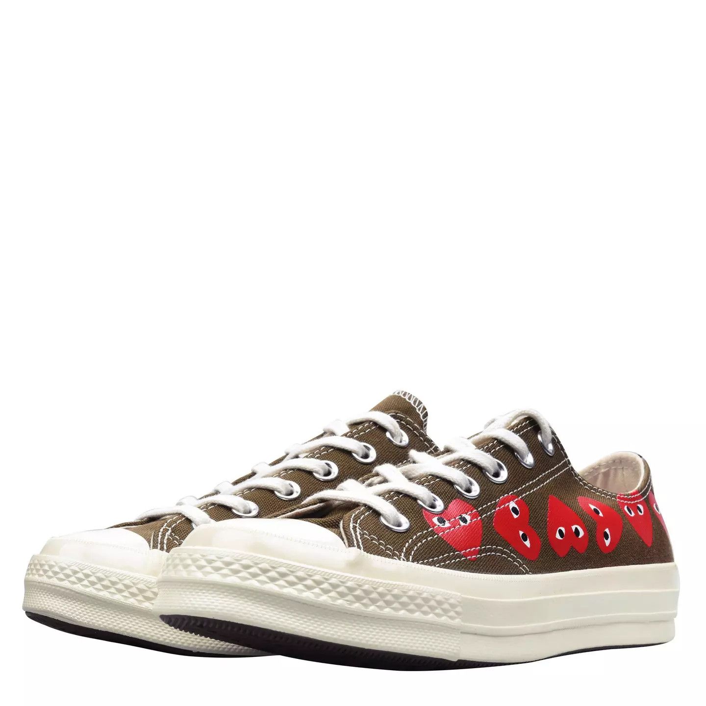 Comme des Garcons PLAY × Converse o1g2r1mq0426 Chuck Taylor Low Top Trainers in Khaki Size US 5 / EU 37 - 4 Thumbnail
