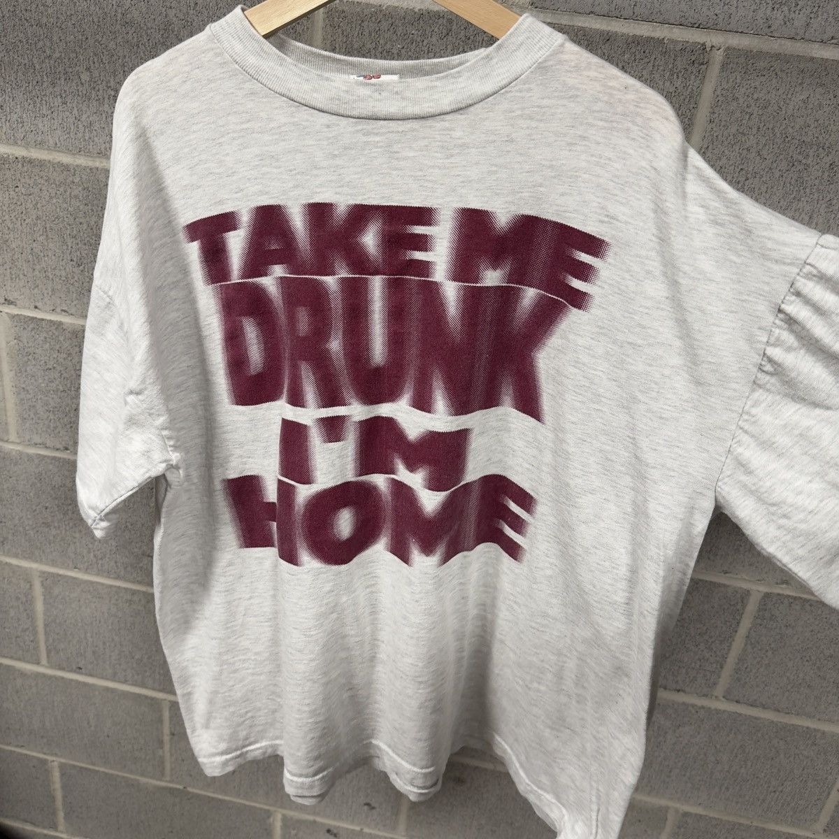 Vintage Take Me Drunk I'm Home Blurry Faded Shirt ERD Grunge Chrome Size US XL / EU 56 / 4 - 2 Thumbnail