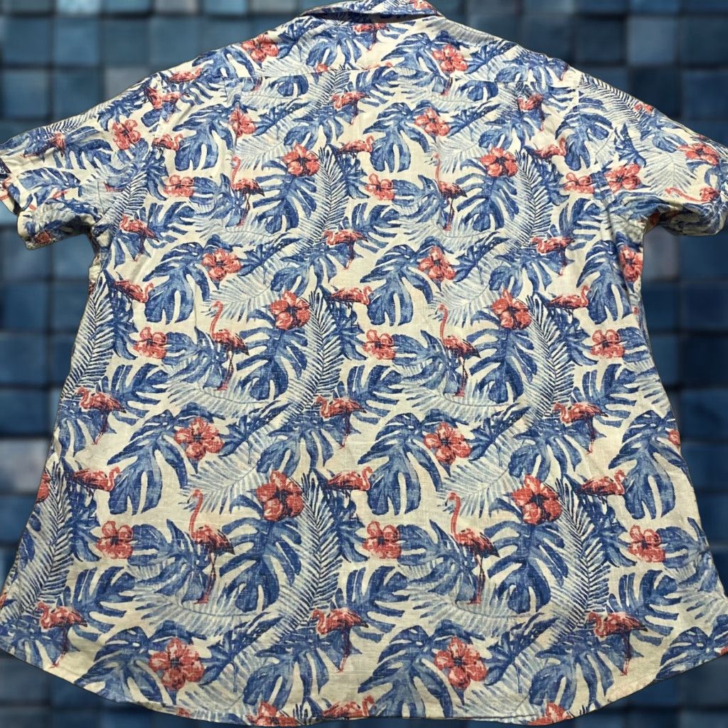 Izod IZOD Saltwater Shirt Mens 2XL Multicolor Floral Hawaiian Button Front Cotton Short Sleeve Shirt Size US XXL / EU 58 / 5 - 1 Thumbnail