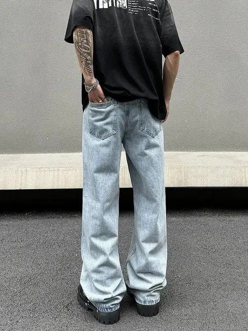 VIBE Blue Baggy Denim Jeans Size US 34 / EU 50 - 3 Thumbnail