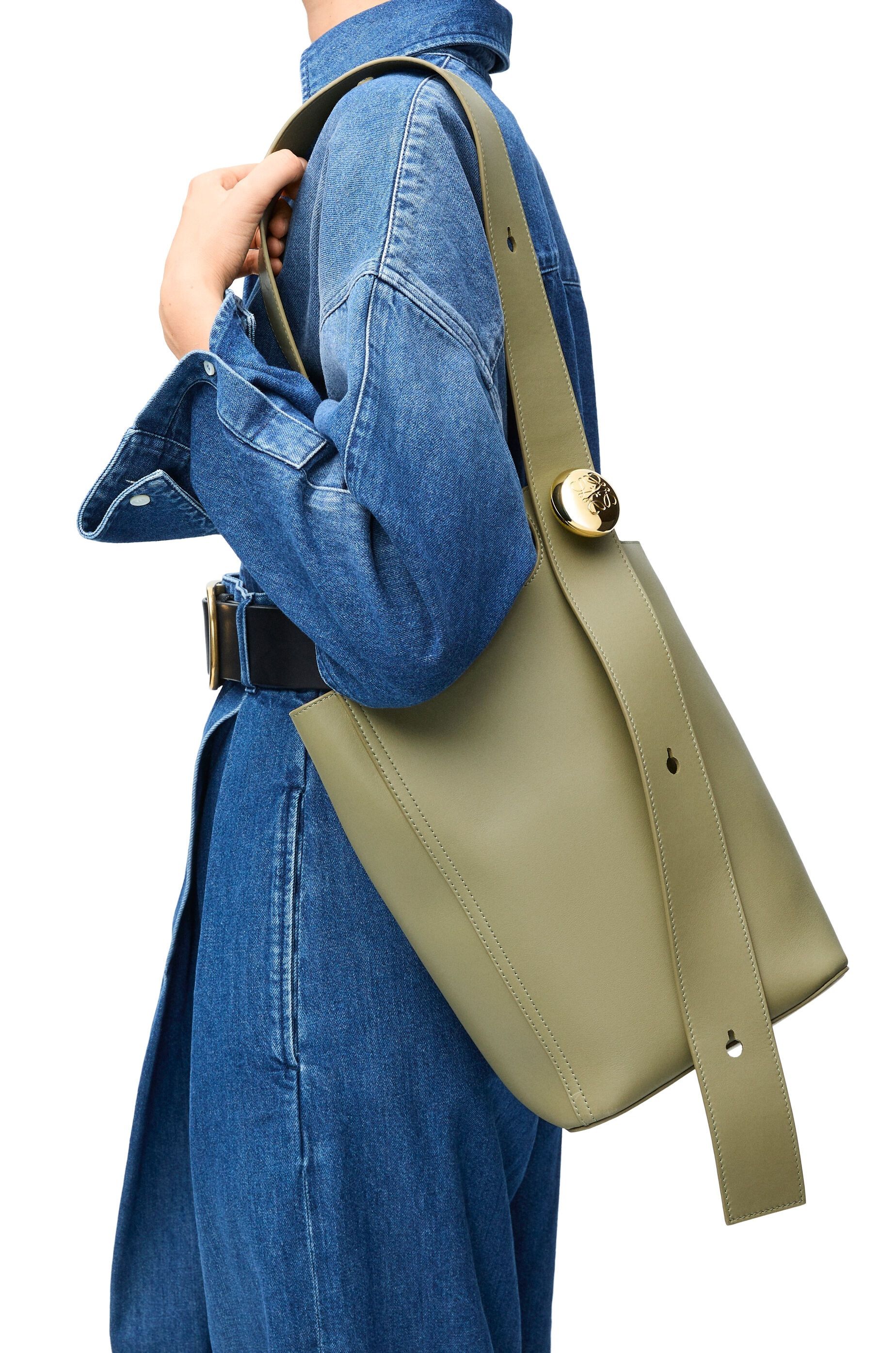 Loewe o1in1g0426 Size: OS/ Medium Pebble Bucket Bag in Green Size ONE SIZE - 2 Thumbnail