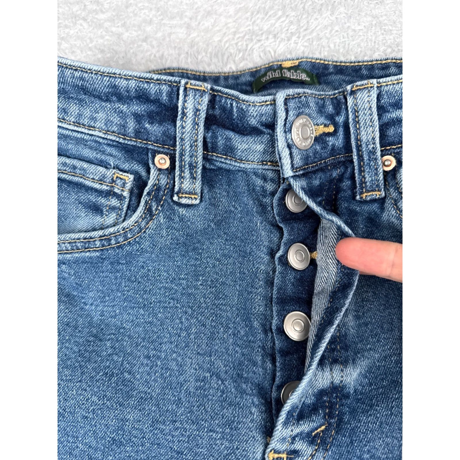 Vintage Wild Fable Jeans Women Size 2 Blue Denim High Rise Straight 26x26 5-Pocket Distressed 90s Retro Womens Size 26" / US 2 / IT 38 - 5 Thumbnail