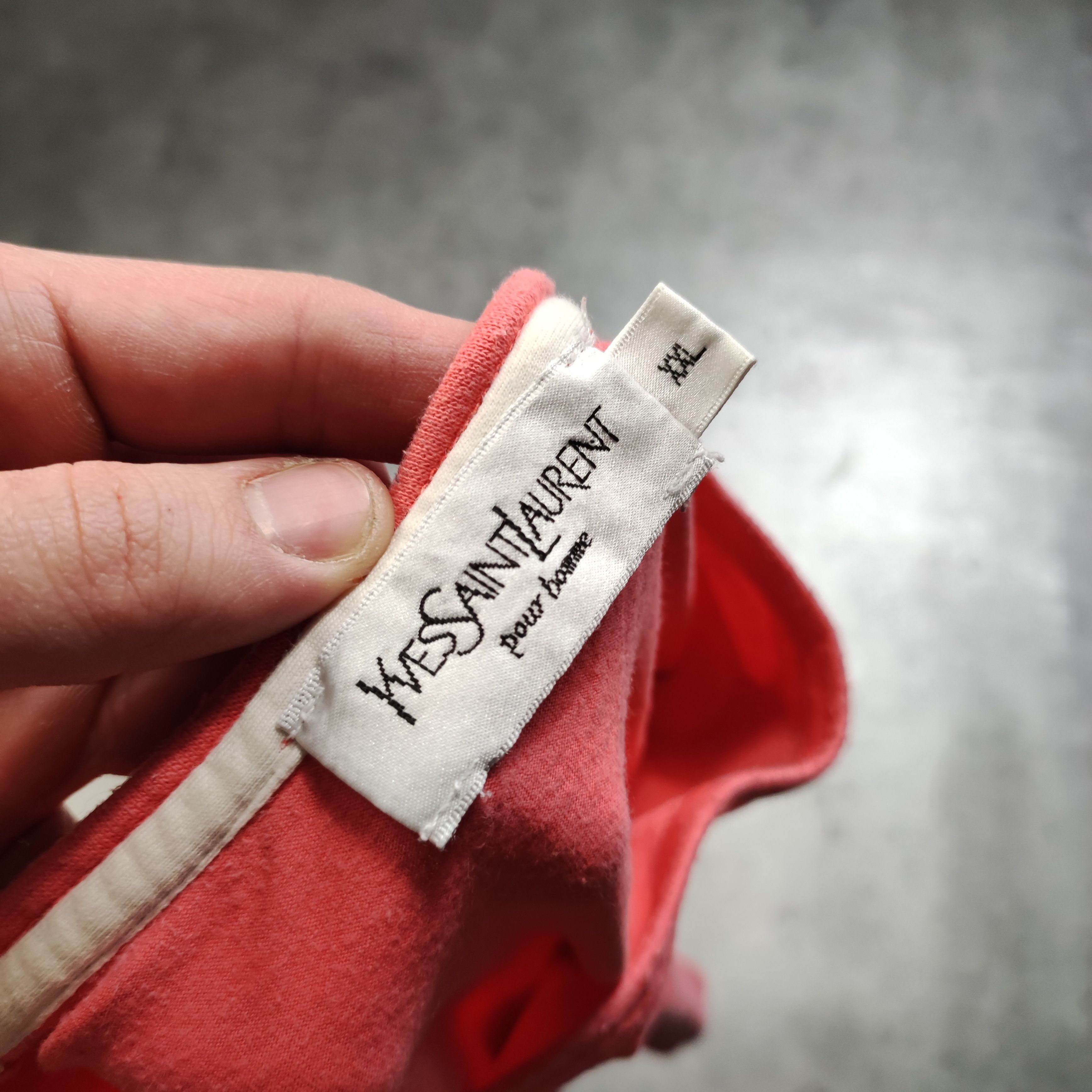 Vintage × Yves Saint Laurent RARE 90s YSL Yves Saint Laurent Pink Small Logo Tshirt Size US XXL / EU 58 / 5 - 6 Thumbnail