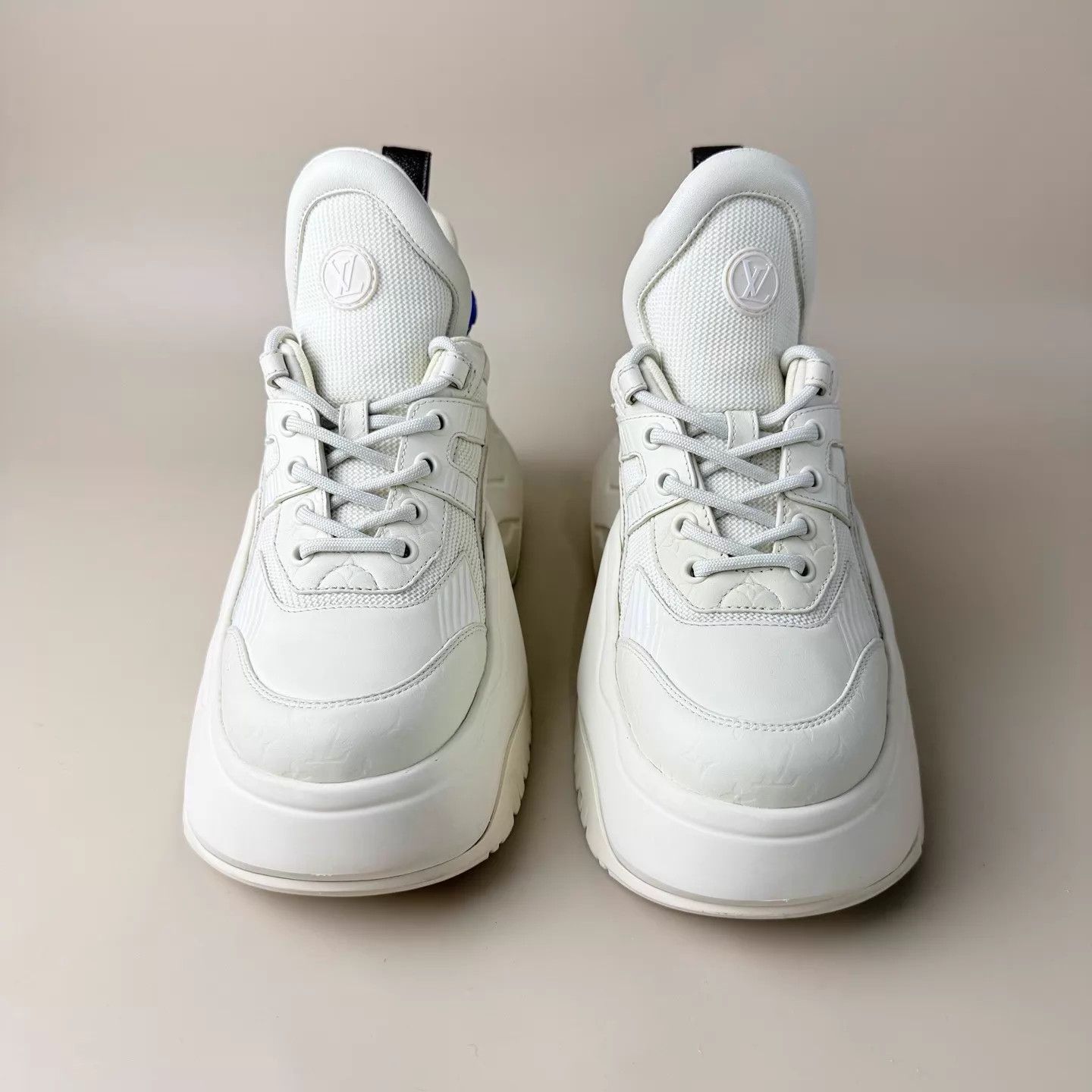 Louis Vuitton LV cream Monogram 2.0 platform sneakers 37 Mint Size US 6.5 / IT 36.5 - 2 Thumbnail