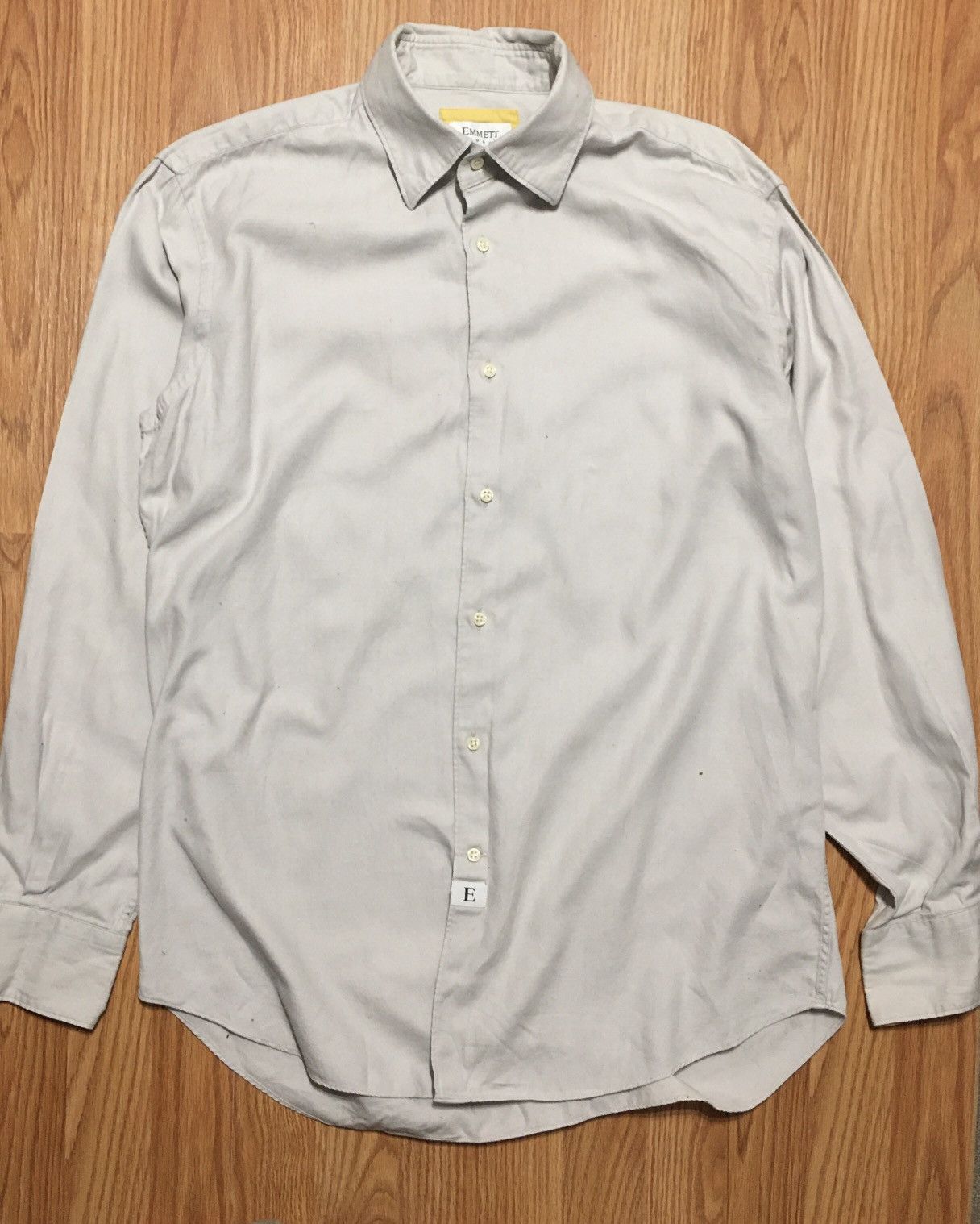 Emmett EMMETT London Light Grey Cotton Classic Men Shirt Size L Size US L / EU 52-54 / 3 - 1 Thumbnail